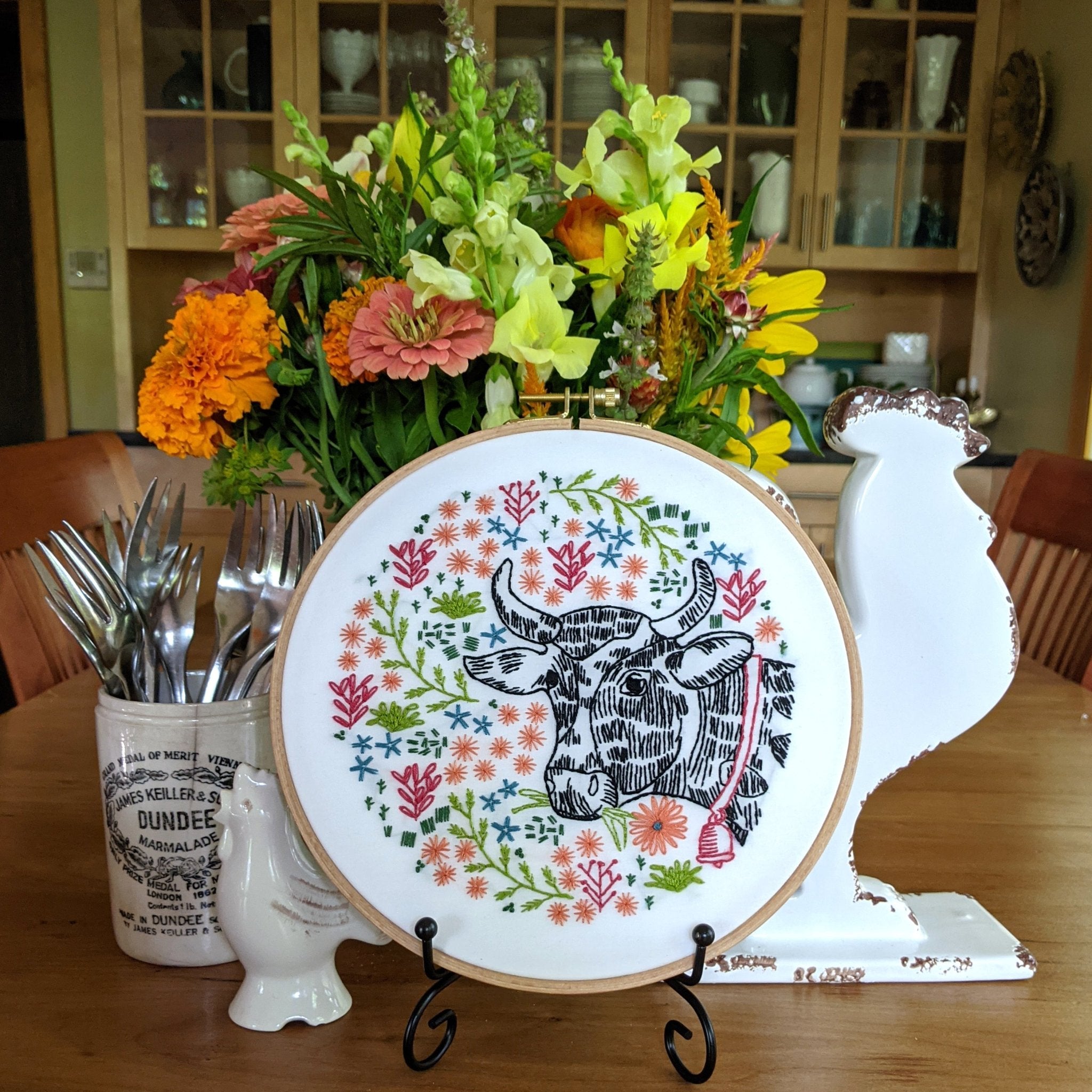 Bessie's Blossoms Embroidery Kit - Stitched Stories