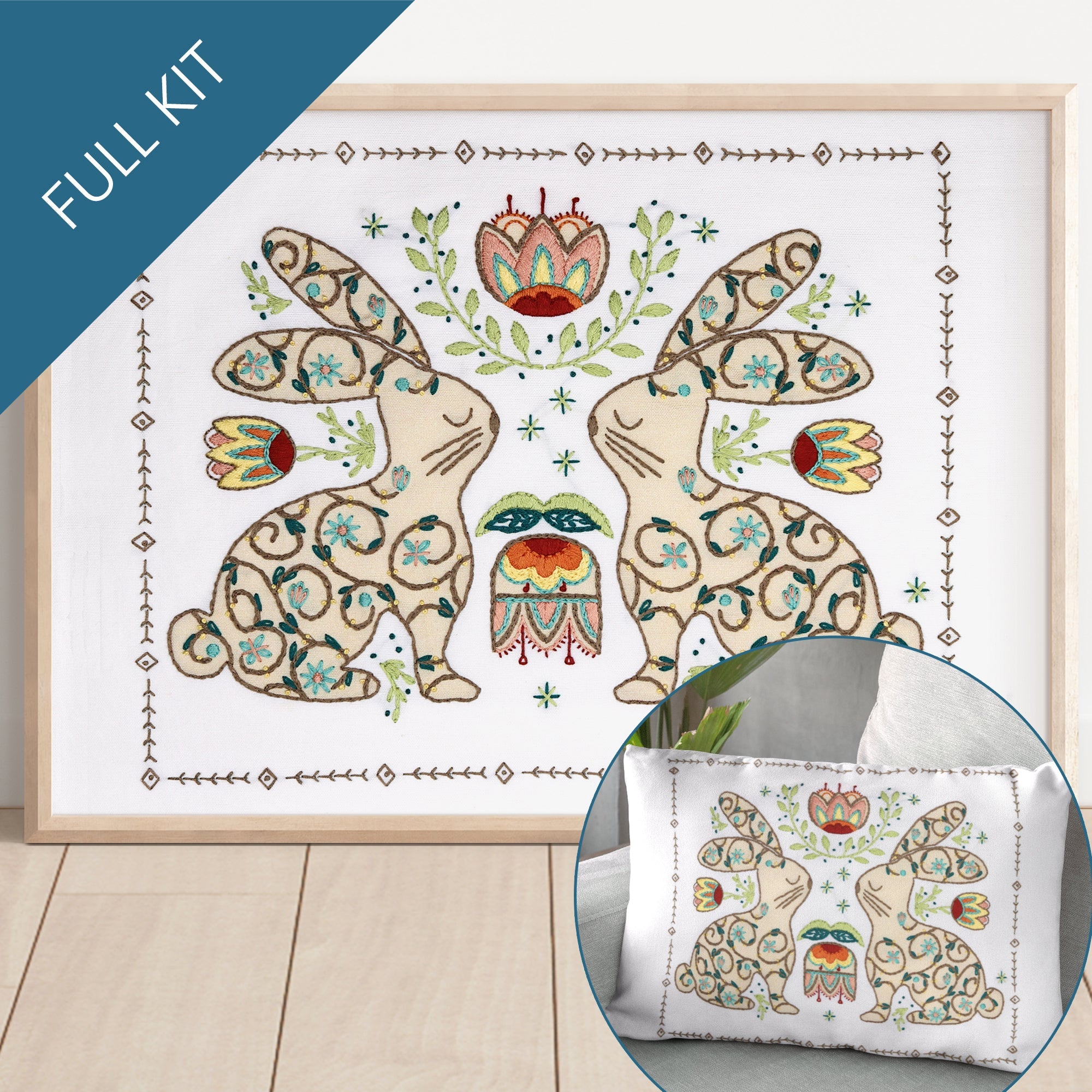 Bunny Folklore Embroidery Kit - Stitched Stories