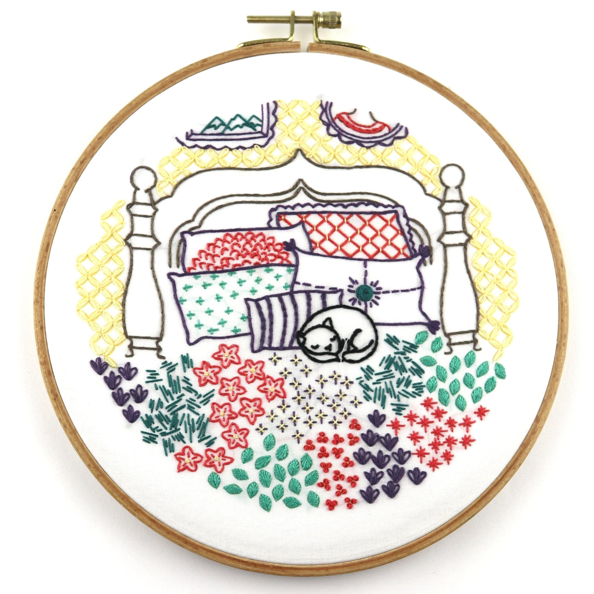 Catnap Embroidery Kit - Stitched Stories