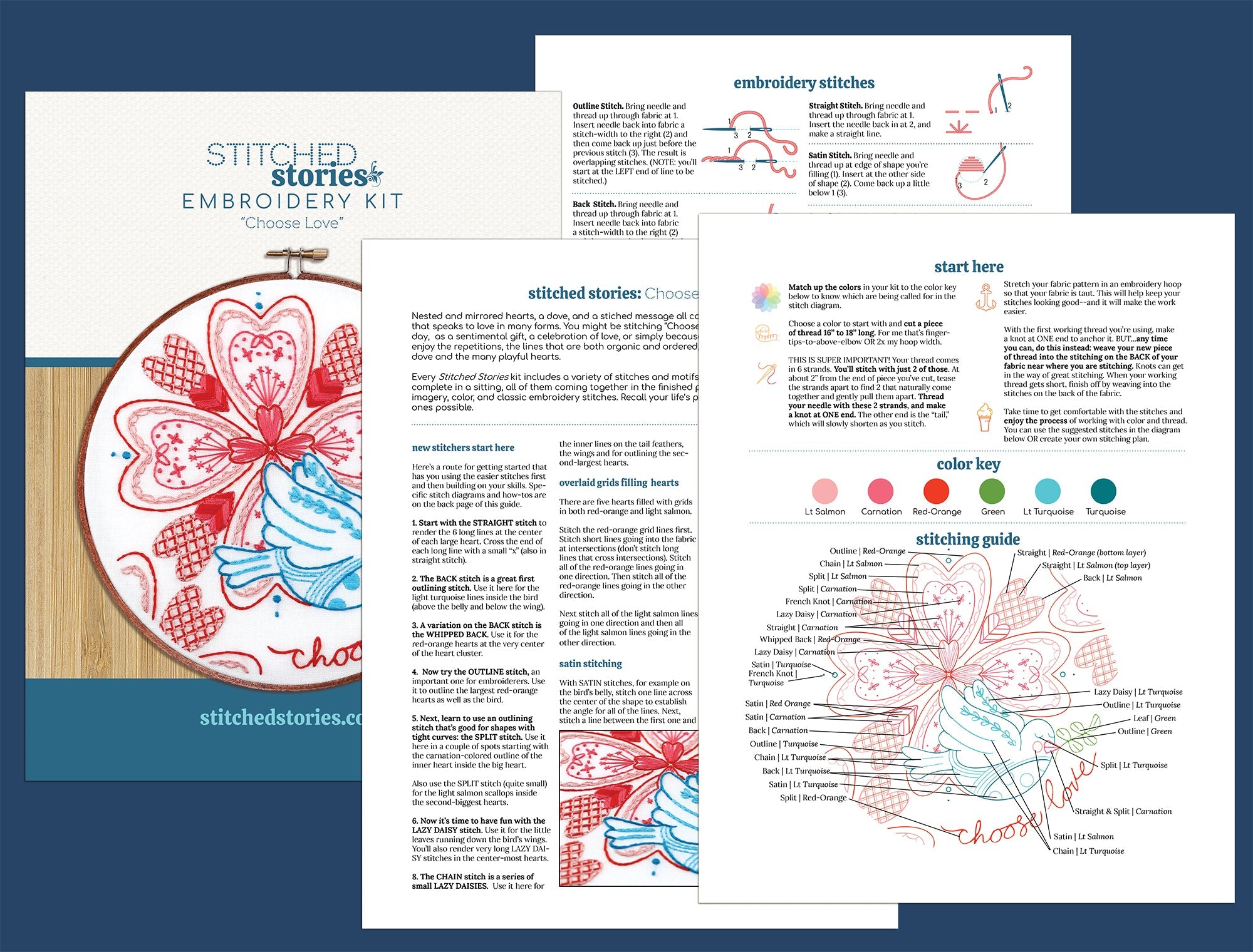 Choose Love Embroidery Kit - Stitched Stories