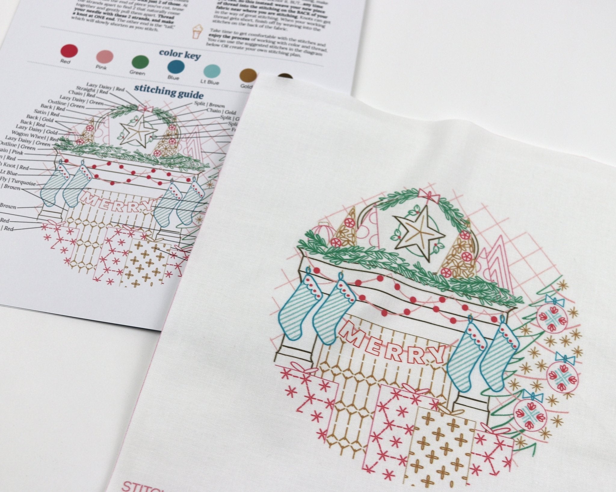 Christmas Mantle Printed Fabric Pattern - Stitched Stories