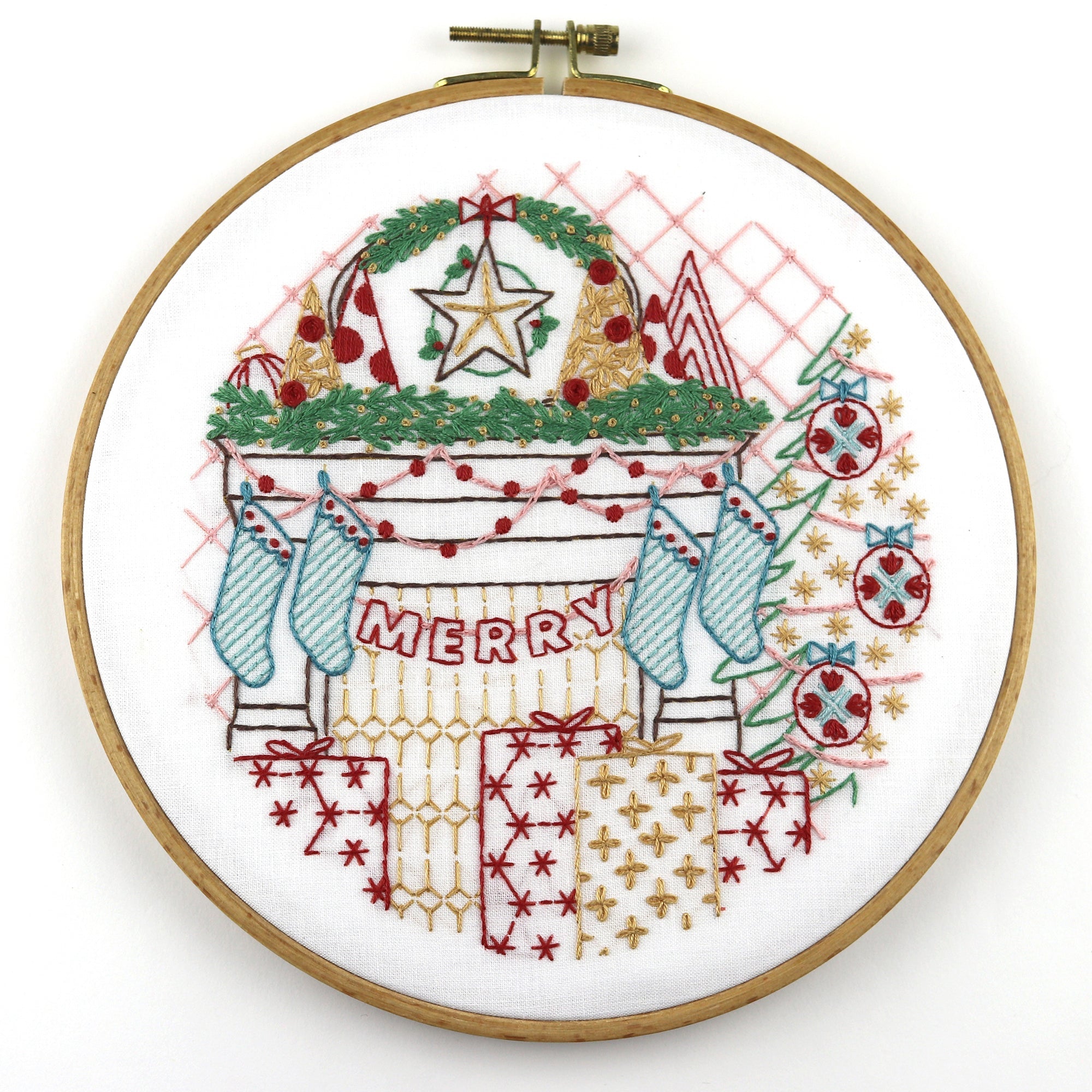 Christmas Mantle Printed Fabric Pattern - Stitched Stories