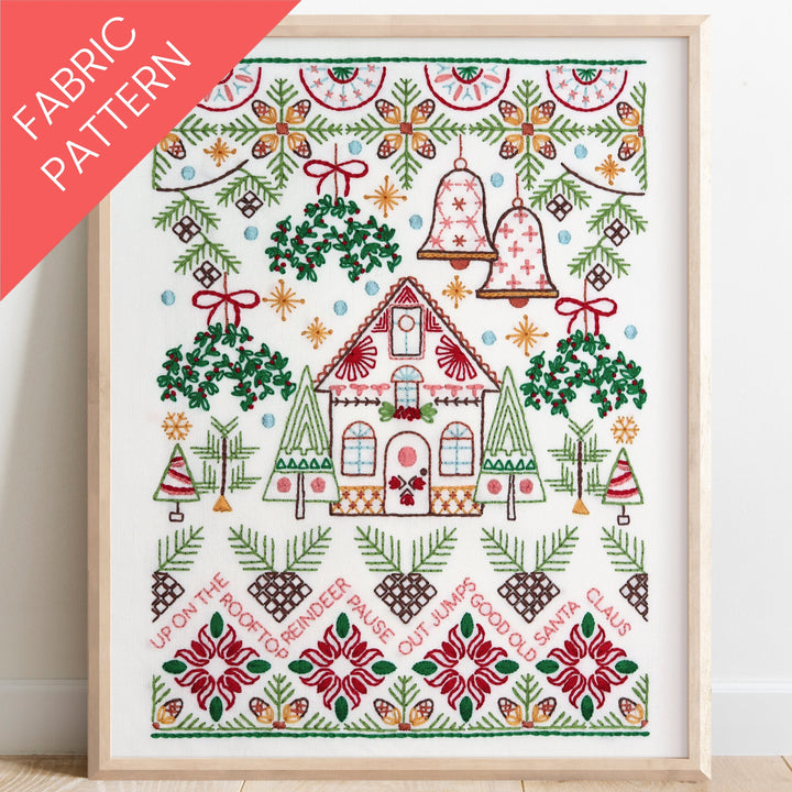 Christmas Pines Sampler Printed Fabric Pattern - Stitched Stories