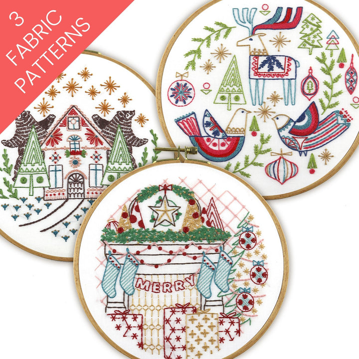 Deck the Halls Bundle of 3 Fabric Patterns - Stitched Stories