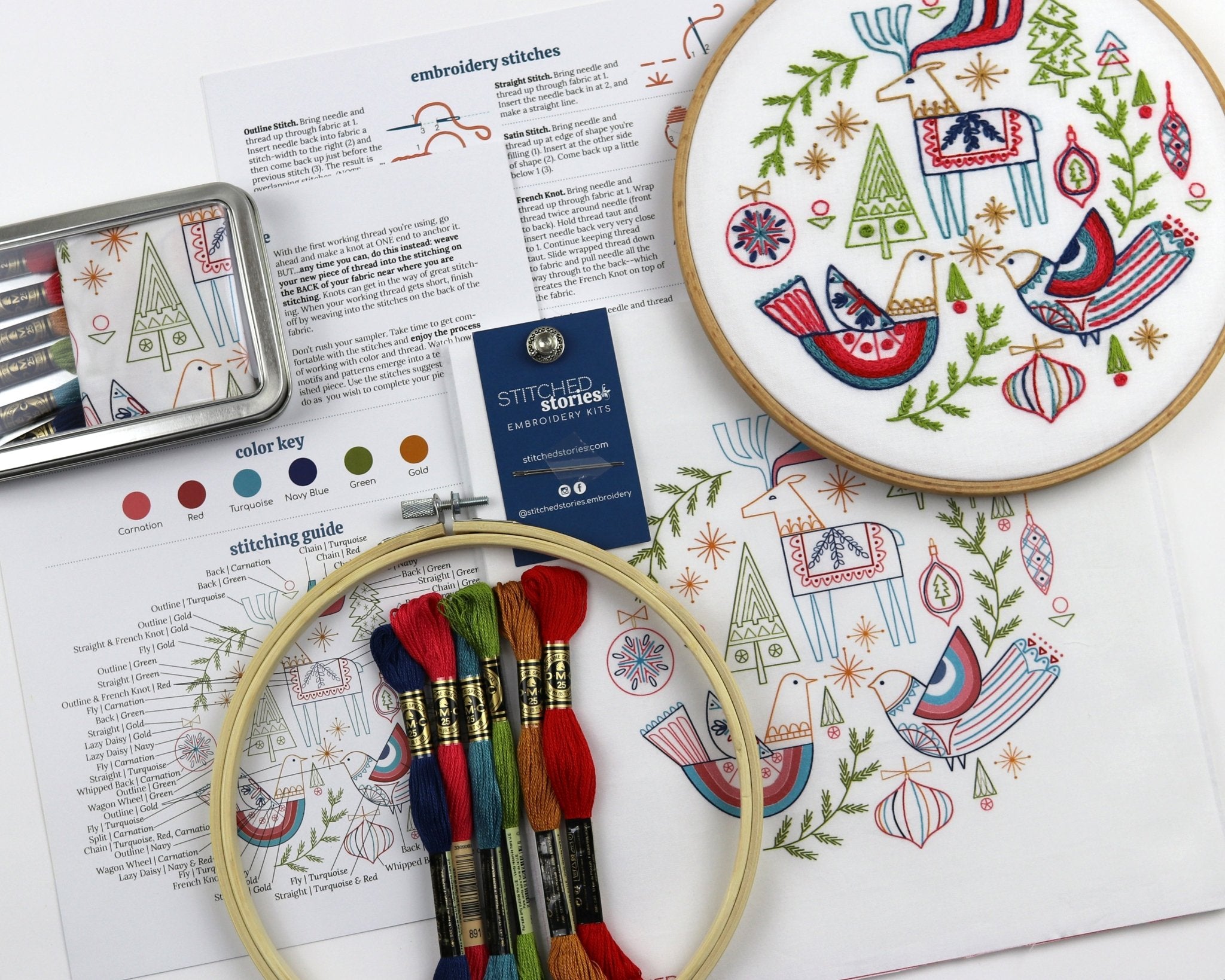 Deck the Halls Embroidery Kit Bundle of 3 - Stitched Stories