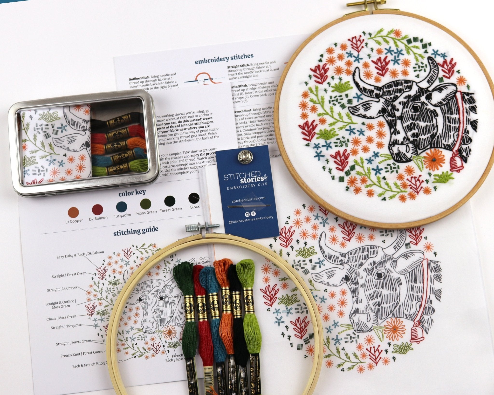 Farm Fresh Embroidery Kit Bundle of 3 - Stitched Stories