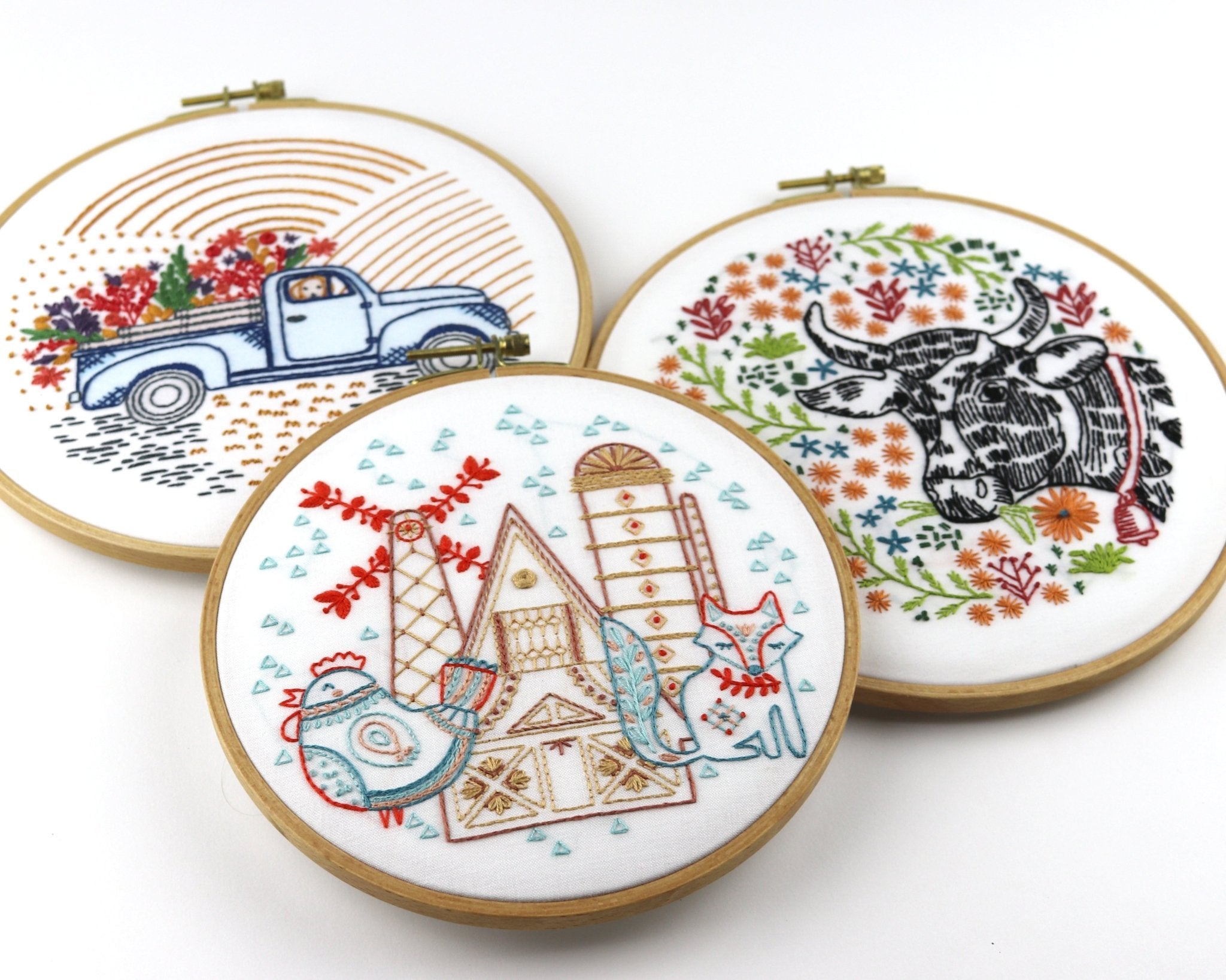 Farm Fresh Embroidery Kit Bundle of 3 - Stitched Stories
