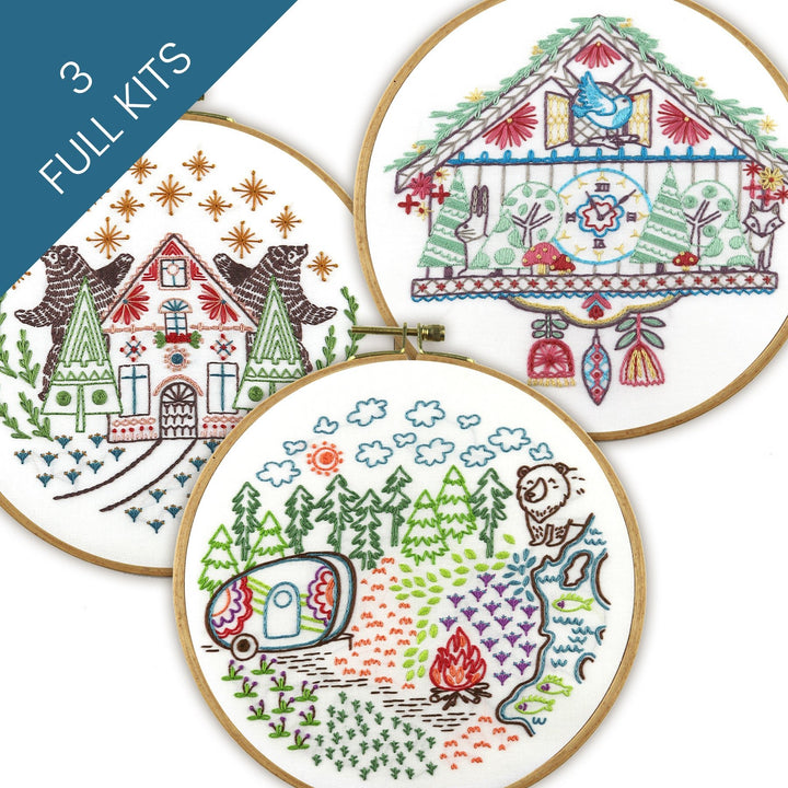 Forest Tales Embroidery Kit Bundle of 3 - Stitched Stories