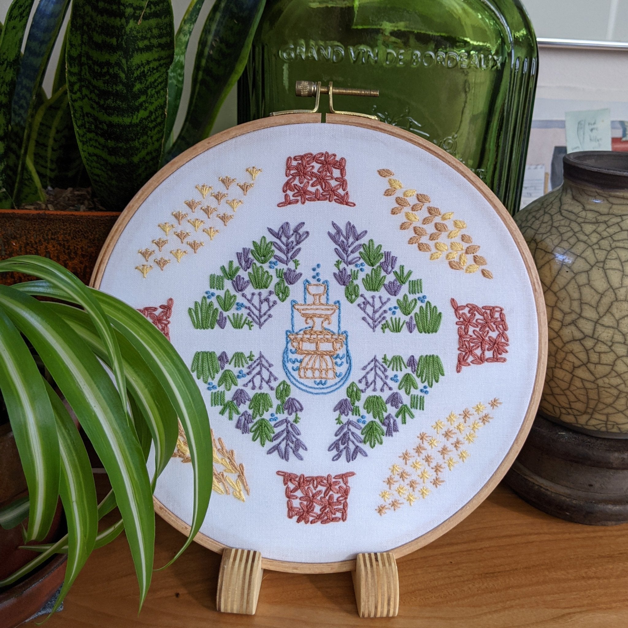 Formal Garden Embroidery Kit - Stitched Stories