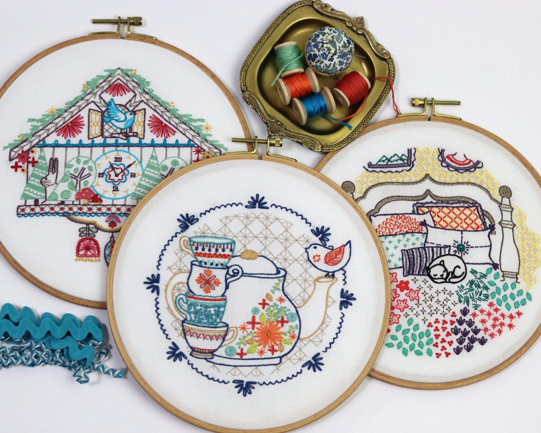 Granny-Chic Embroidery Kit Bundle of 3 - Stitched Stories