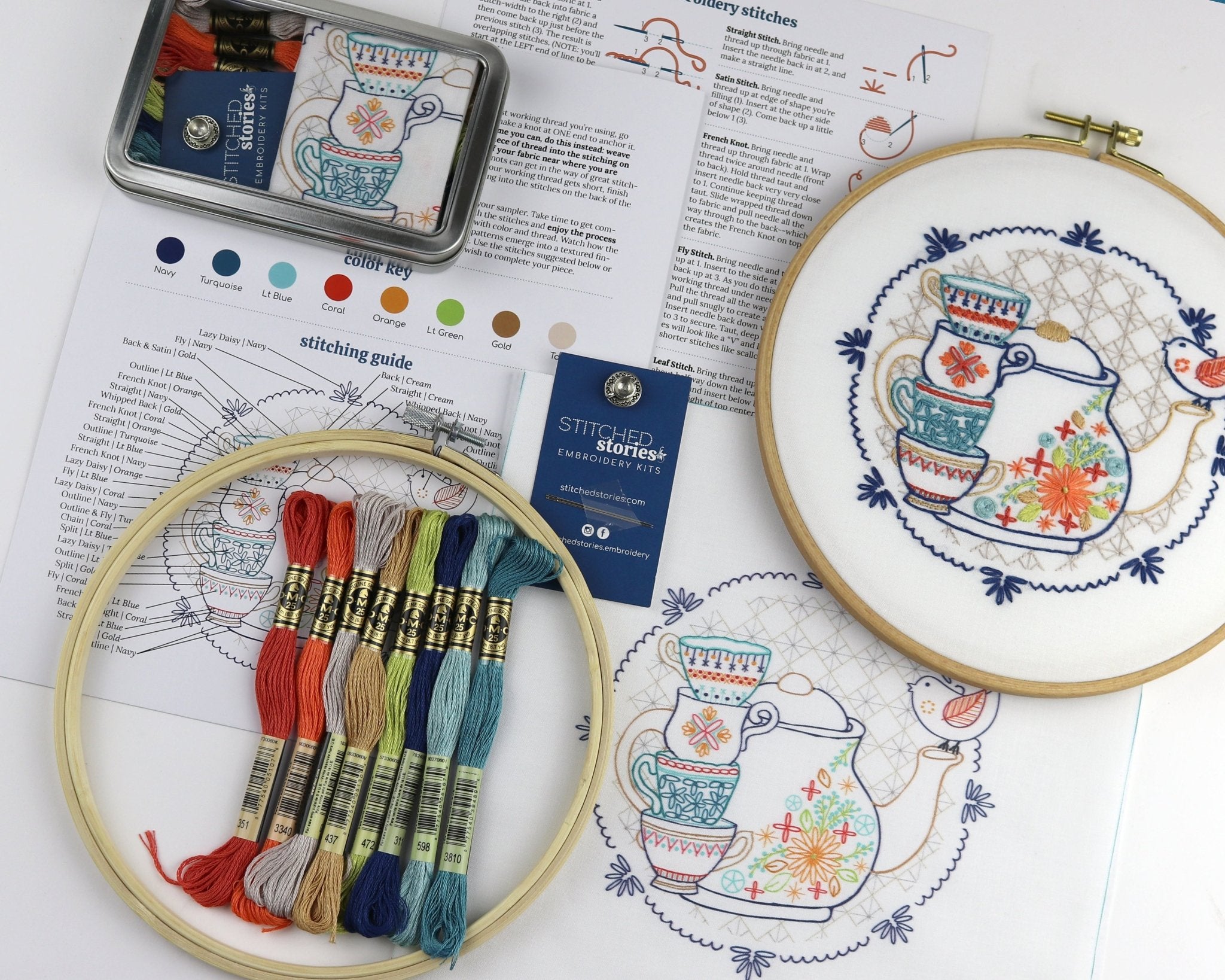 Granny-Chic Embroidery Kit Bundle of 3 - Stitched Stories