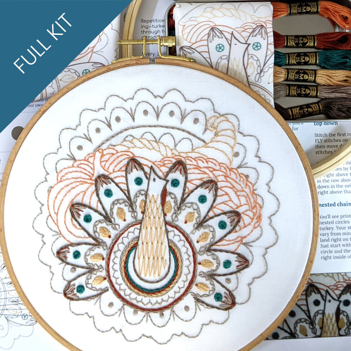 Harvest Table Thanksgiving Embroidery Kit - Stitched Stories