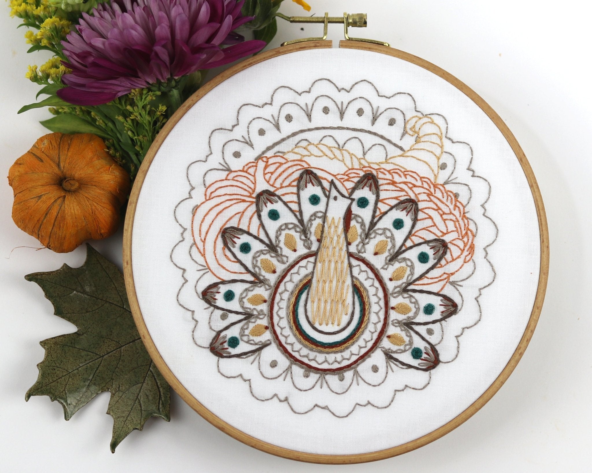 Harvest Table Thanksgiving Embroidery Kit - Stitched Stories