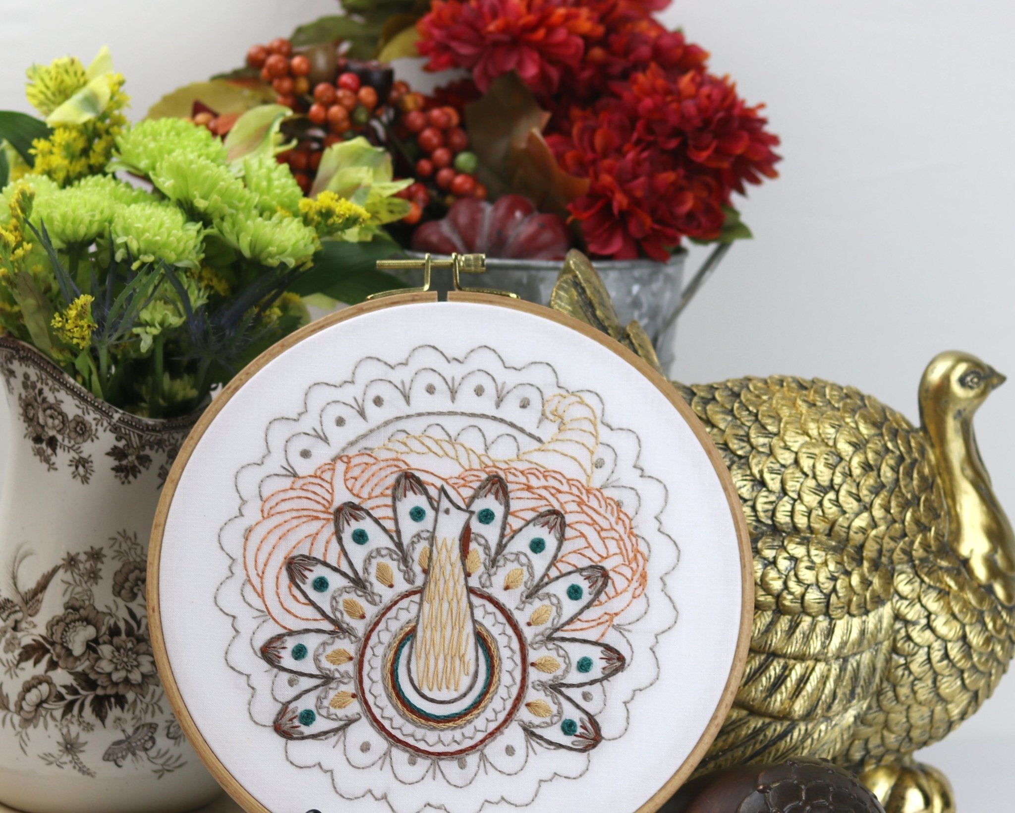 Harvest Table Thanksgiving Embroidery Kit - Stitched Stories