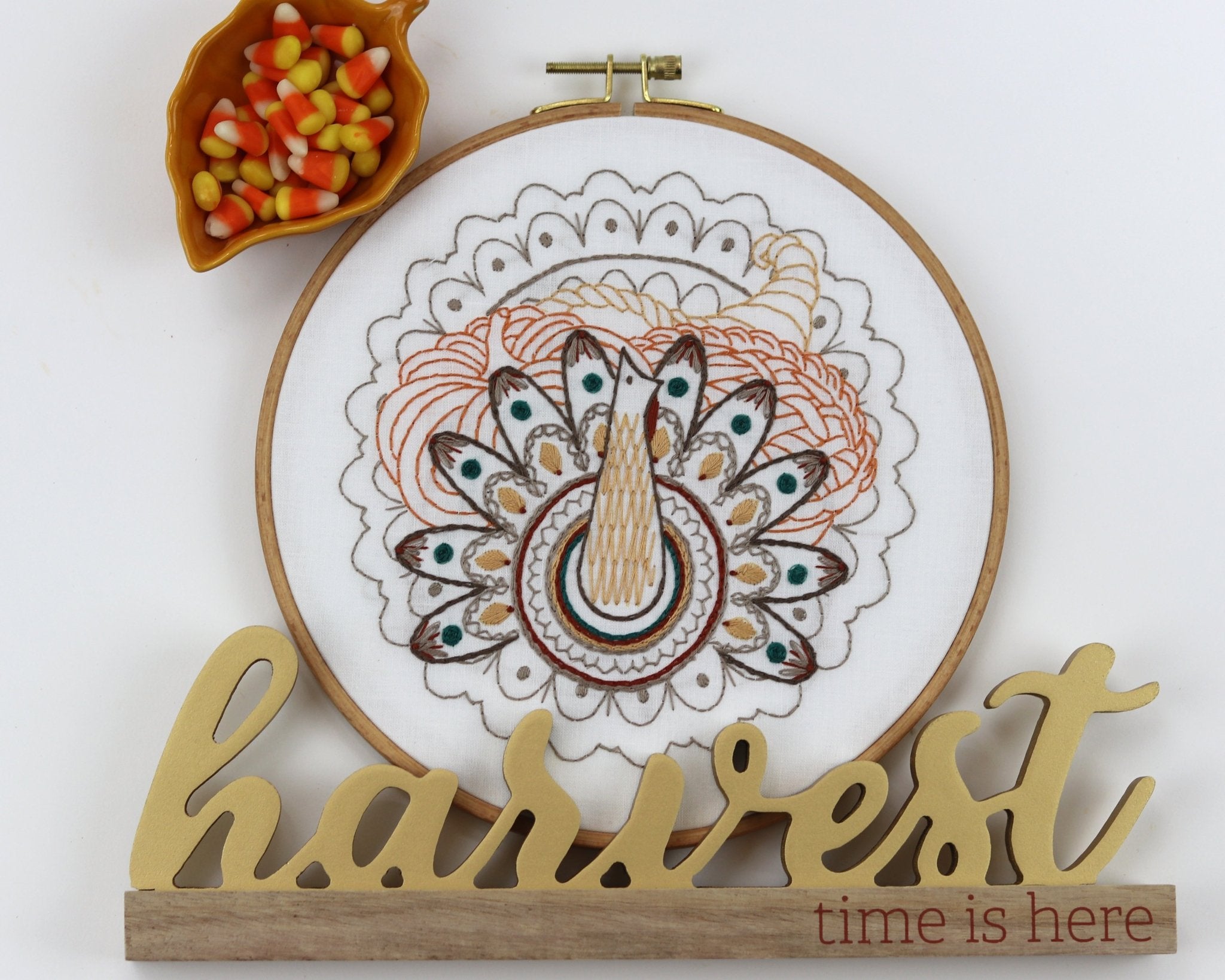 Harvest Table Thanksgiving Embroidery Kit - Stitched Stories