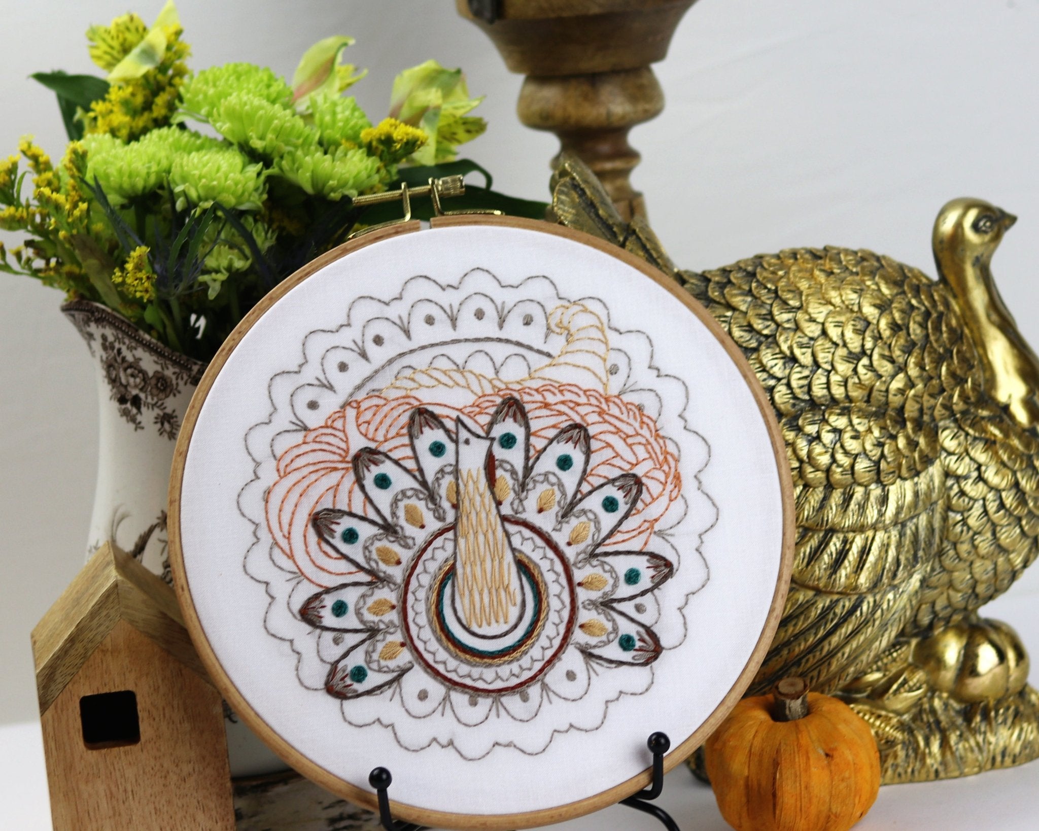 Harvest Table Thanksgiving Printed Fabric Pattern - Stitched Stories