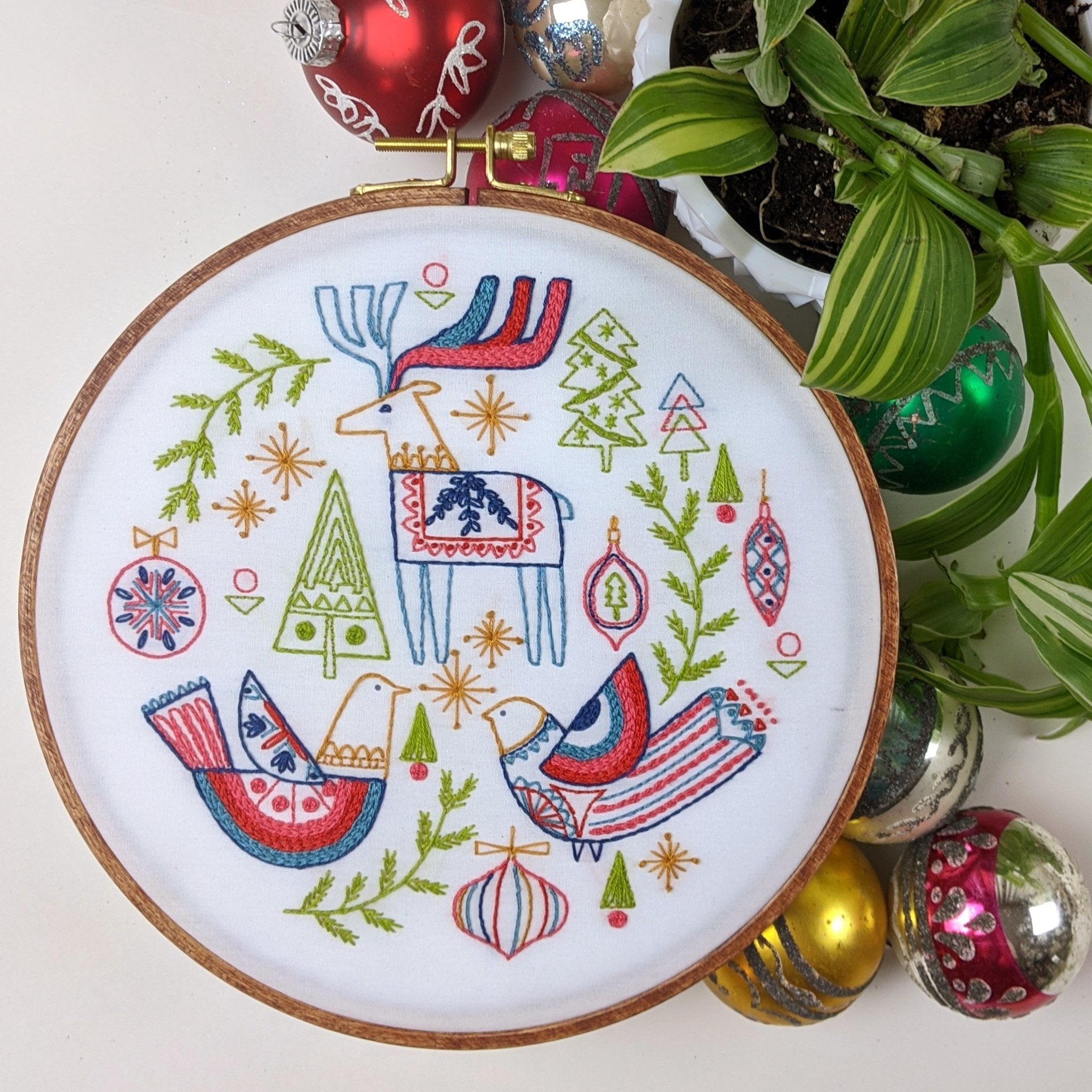 Holiday Folk Printed Fabric Pattern - Stitched Stories