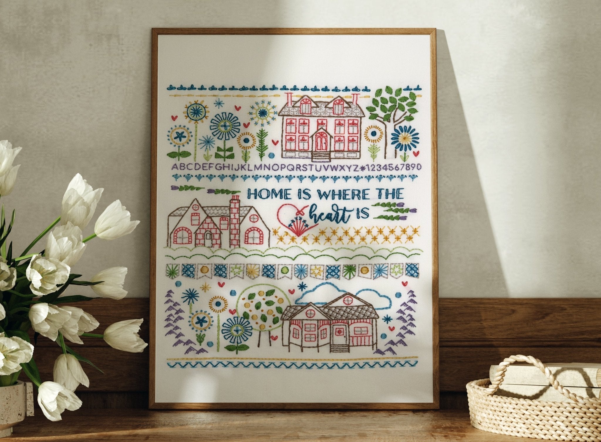 Home Sampler Embroidery Kit - Stitched Stories