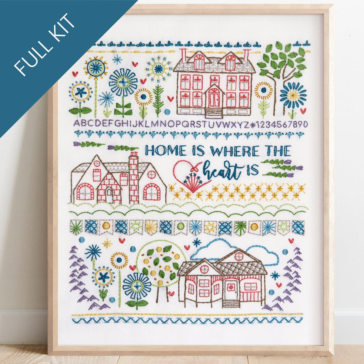 Home House Traditional Sampler Embroidery Kit by Stitched Stories ...
