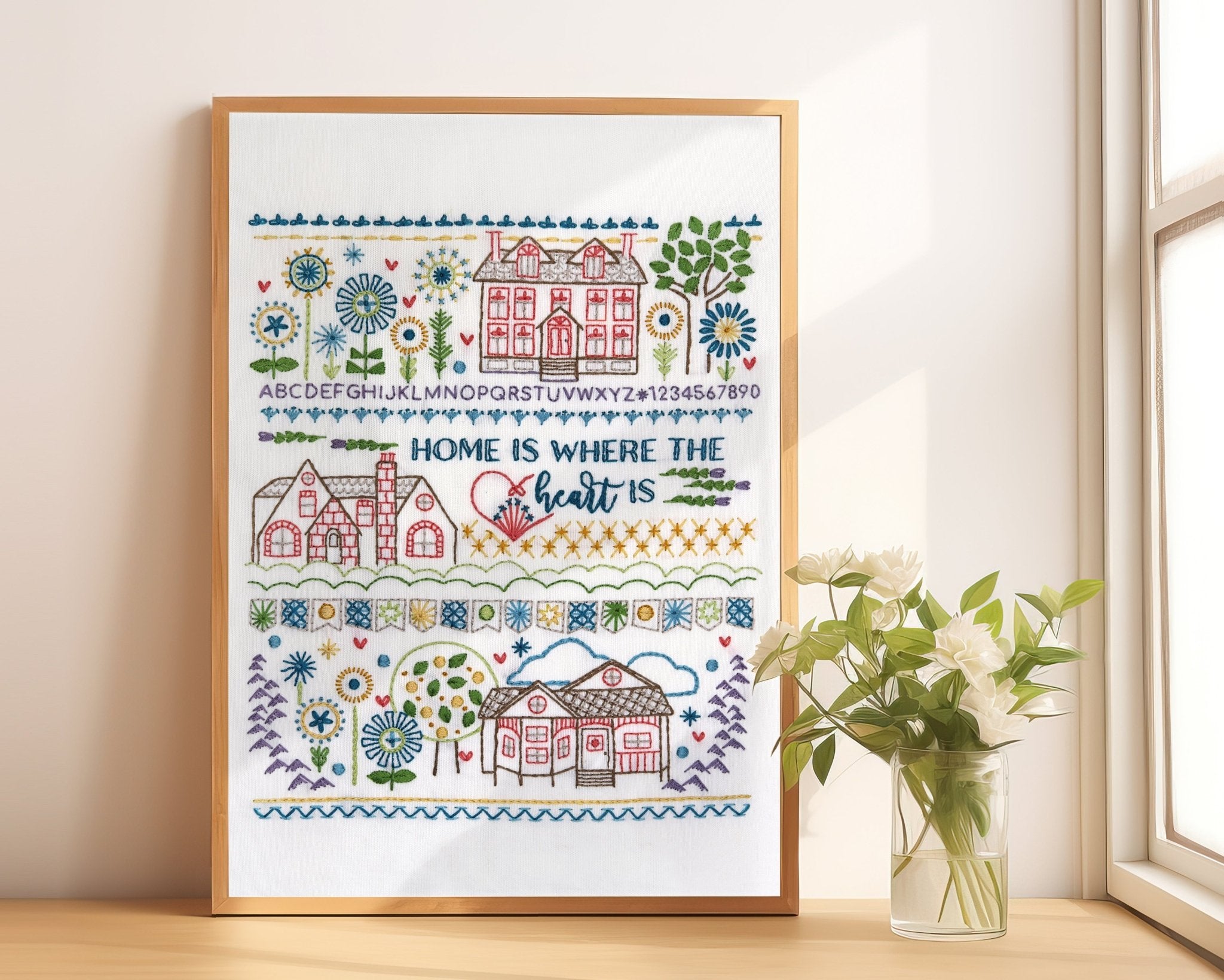 Home Sampler Embroidery Kit - Stitched Stories