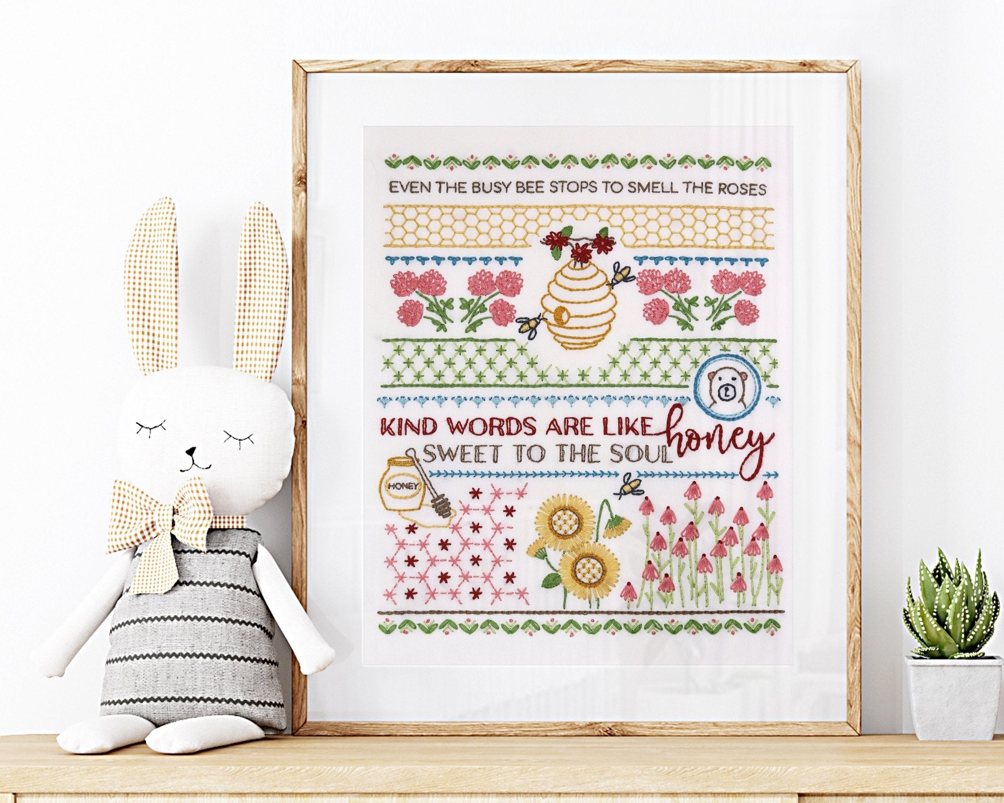 Honey Bee Sampler Embroidery Kit - Stitched Stories