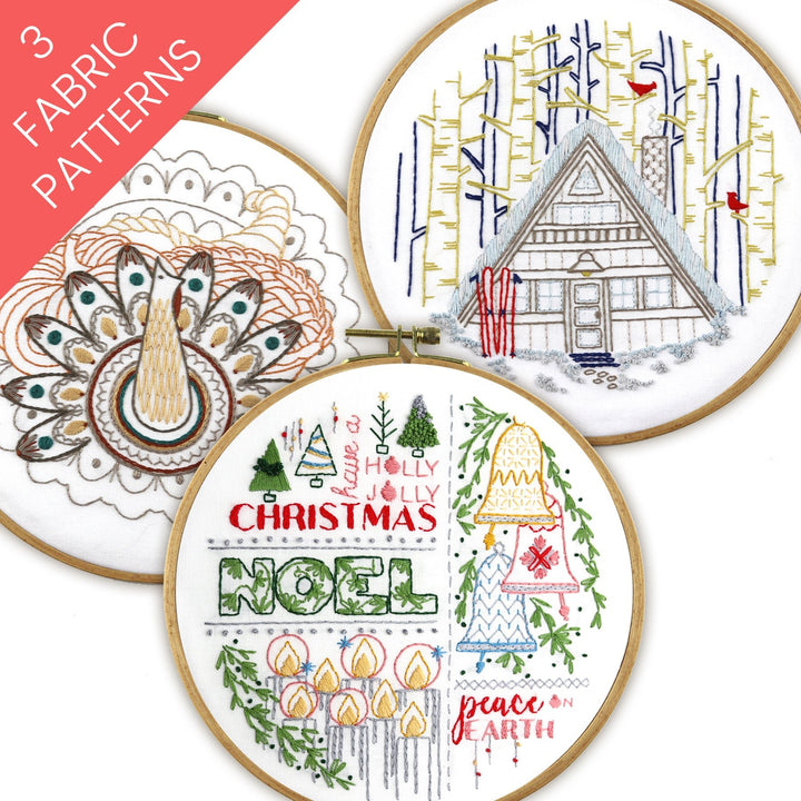 Jolly Days Bundle of 3 Fabric Patterns - Stitched Stories