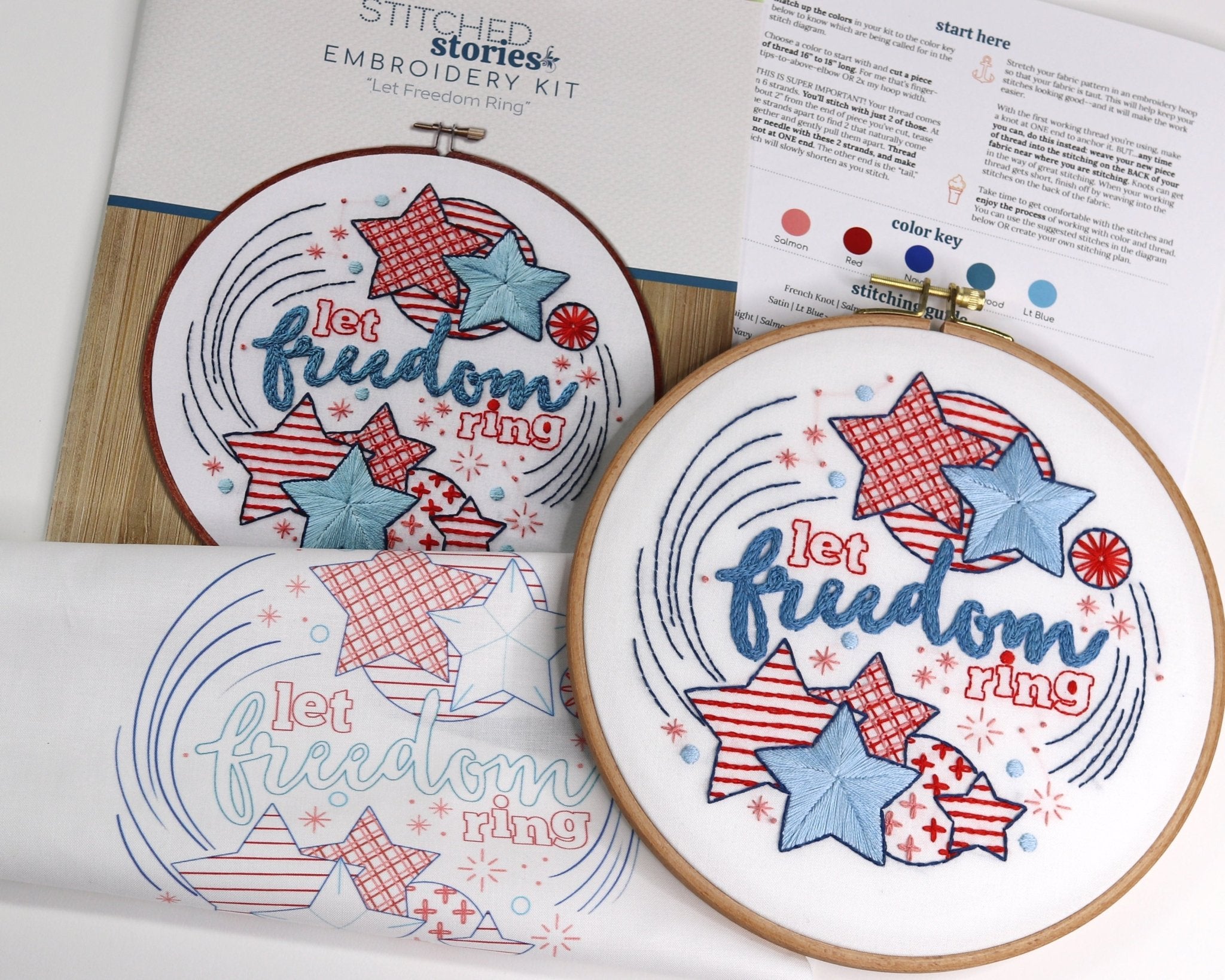 Let Freedom Ring Embroidery Kit - Stitched Stories