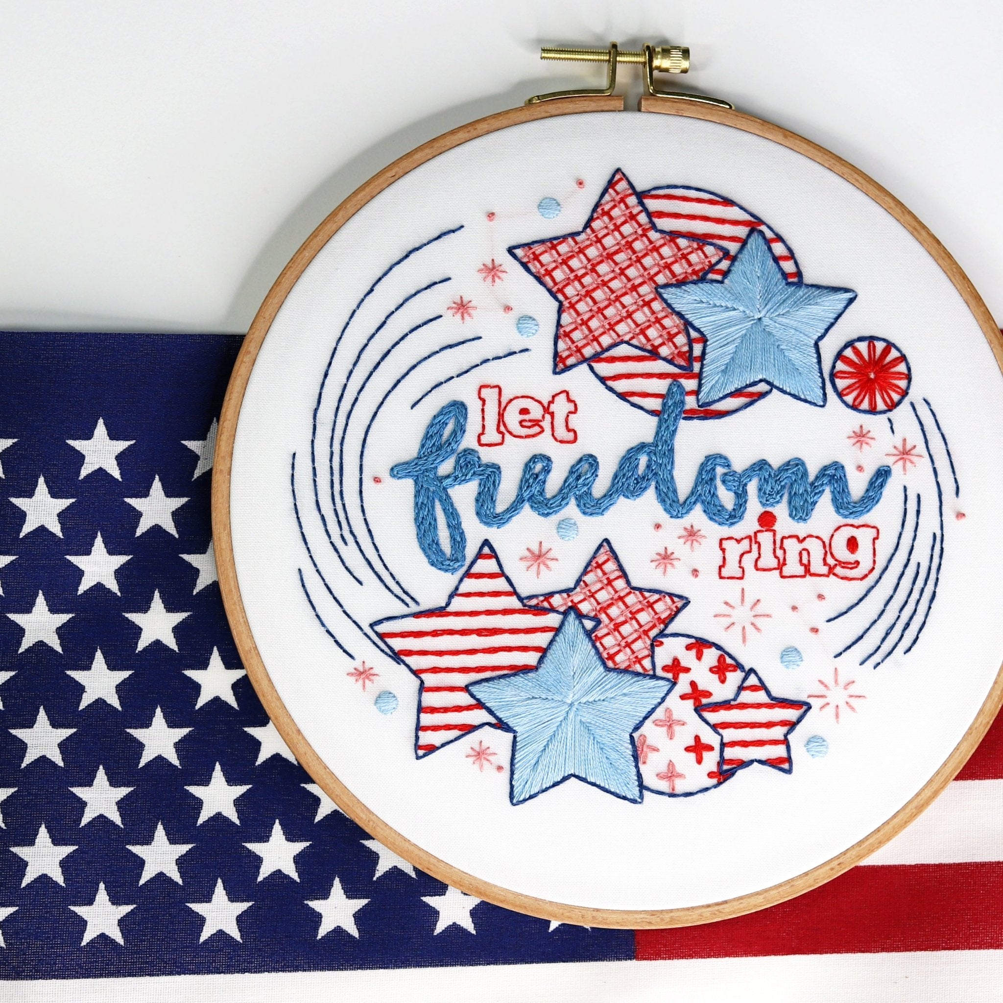 Let Freedom Ring Embroidery Kit - Stitched Stories