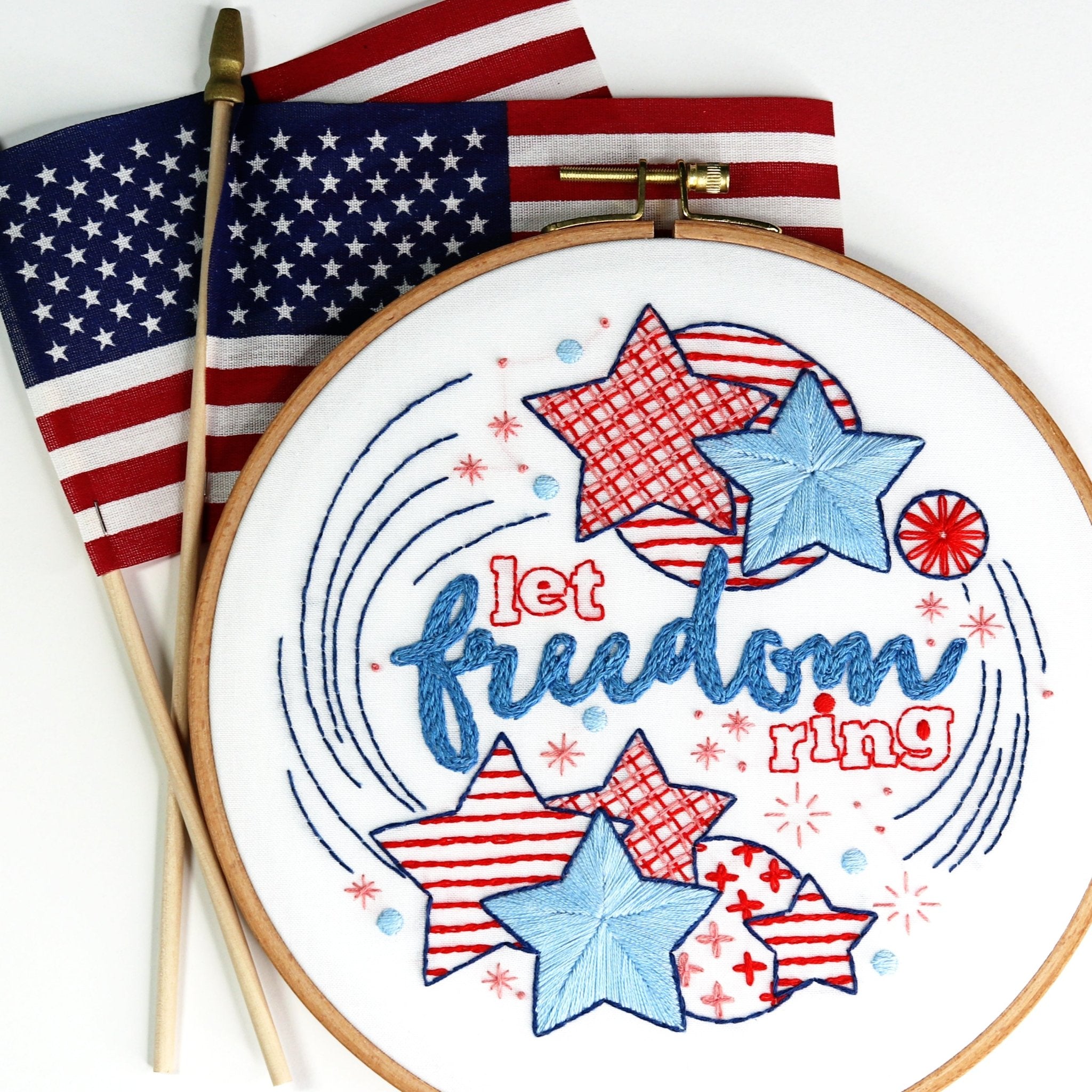 Let Freedom Ring Embroidery Kit - Stitched Stories