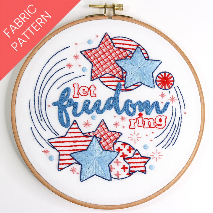Let Freedom Ring Printed Fabric Pattern - Stitched Stories
