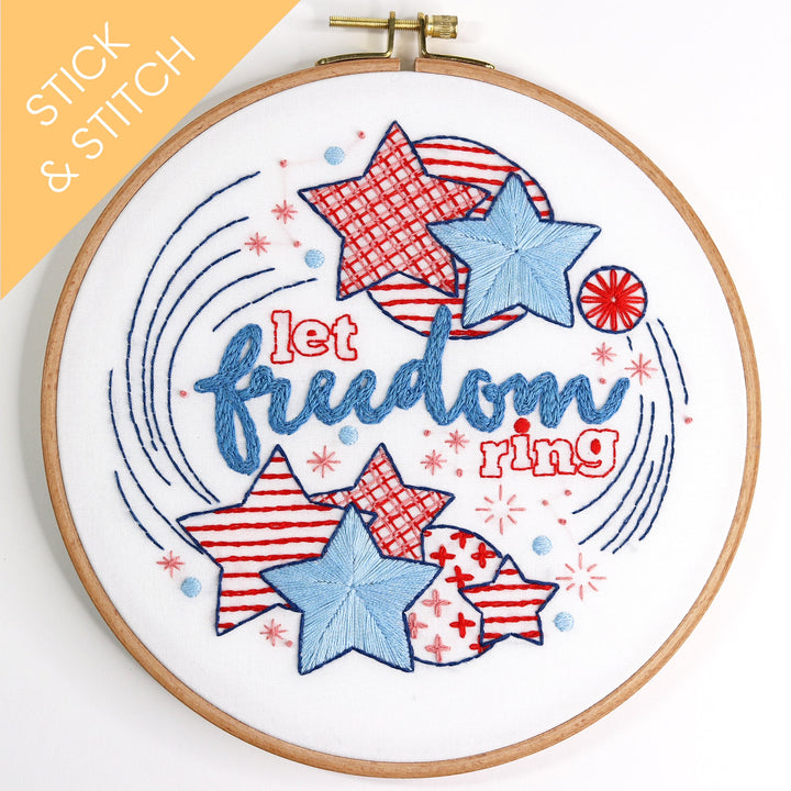 Let Freedom Ring Stick & Stitch Water-Soluble Pattern - Stitched Stories