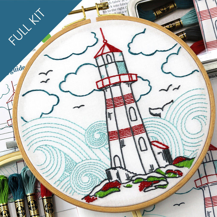 Lighthouse Embroidery Kit - Stitched Stories
