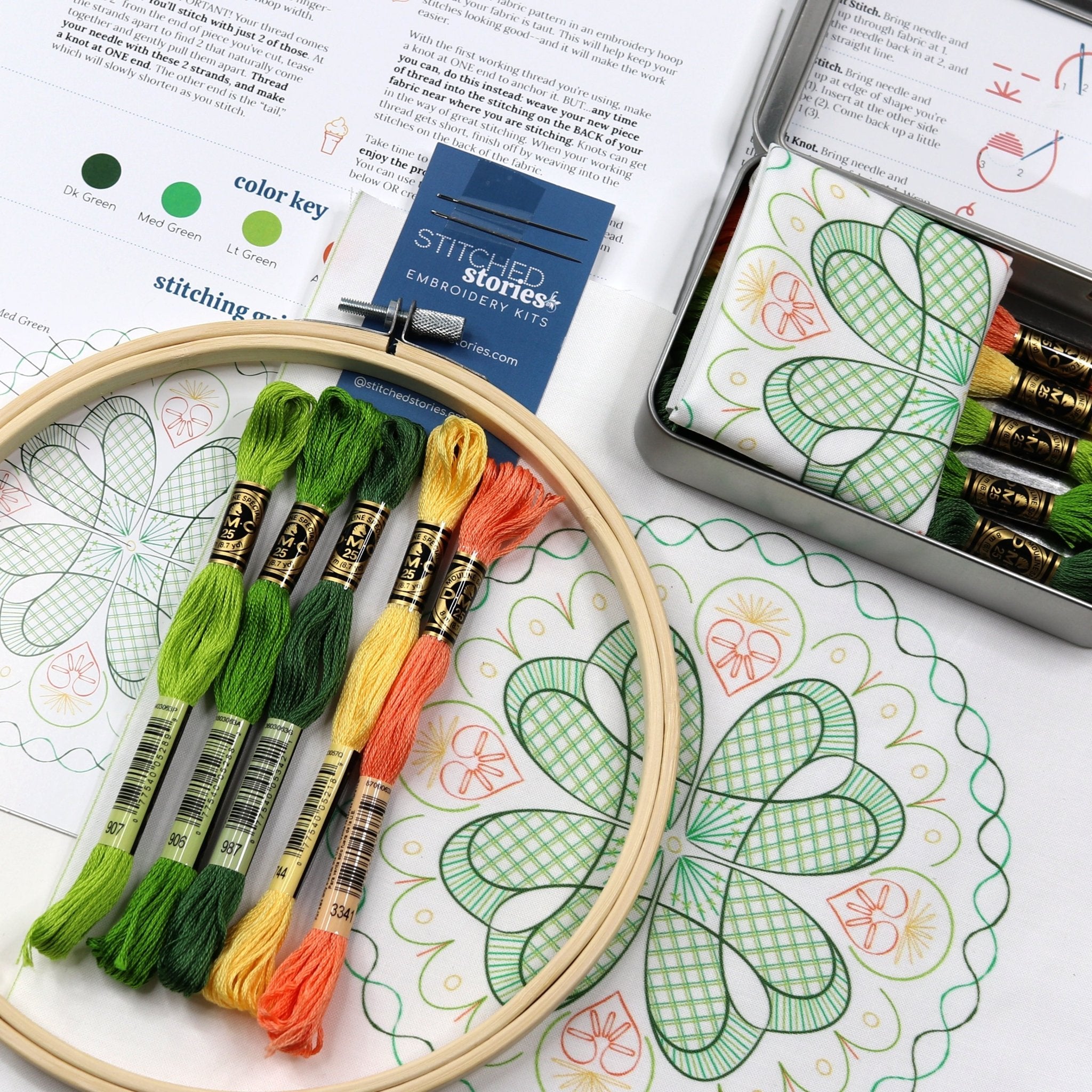 Lucky Circle Embroidery Kit - Stitched Stories