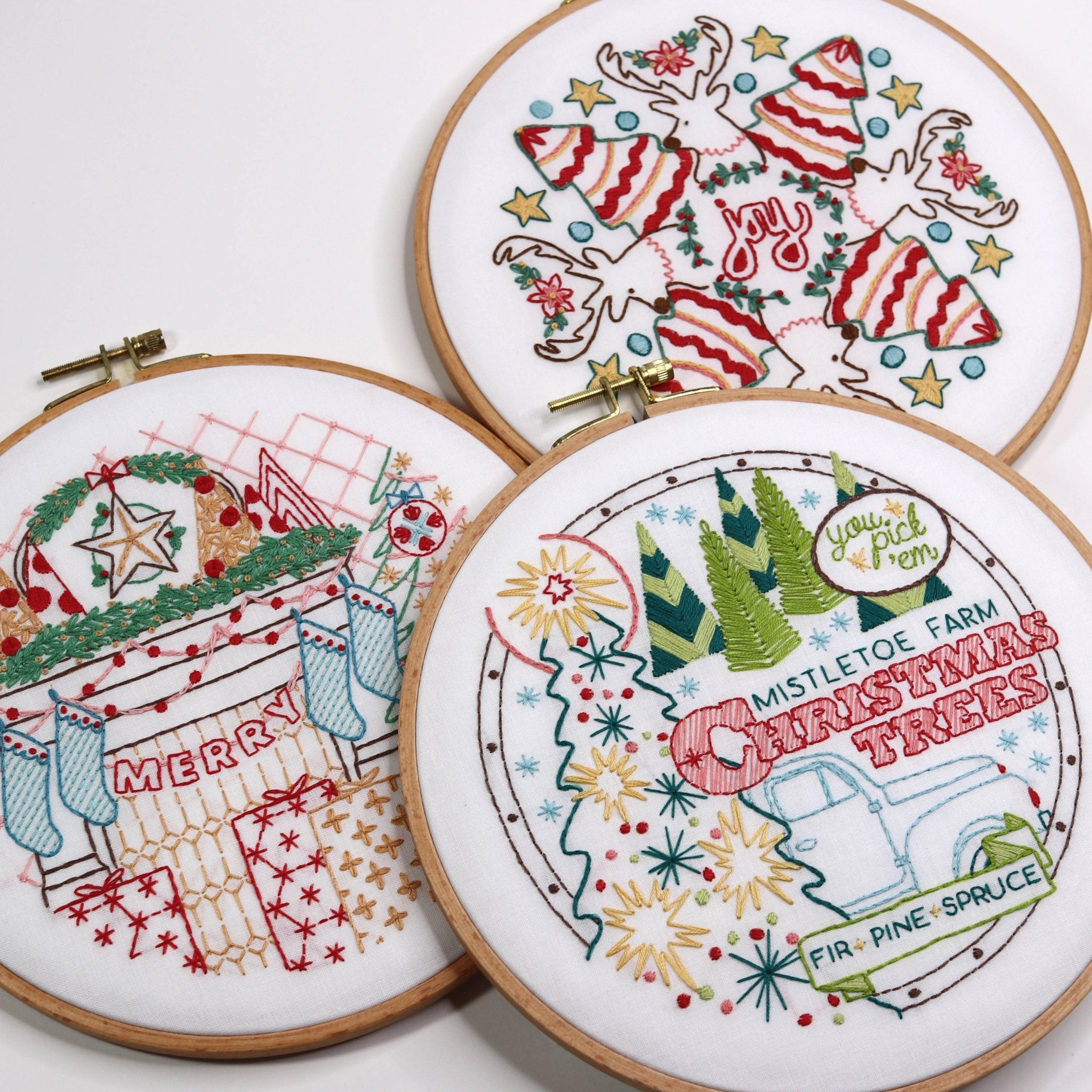 Merry & Bright Bundle of 3 Fabric Patterns - Stitched Stories