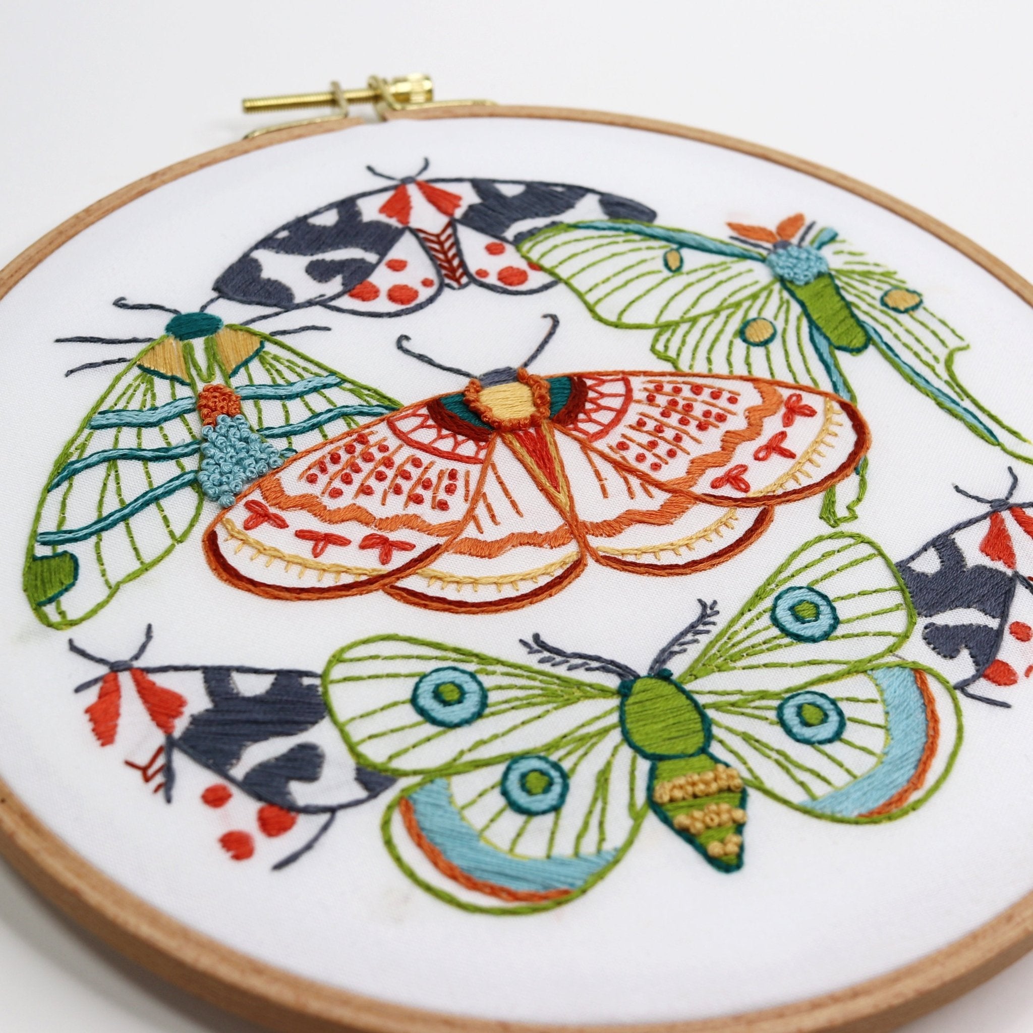 Moths Embroidery Kit - Stitched Stories