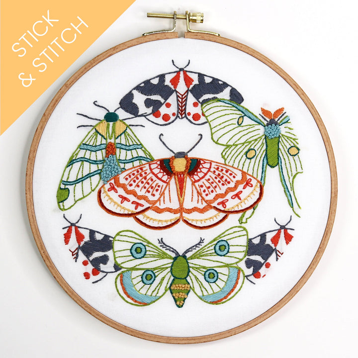 Moths Stick & Stitch Water-Soluble Pattern - Stitched Stories