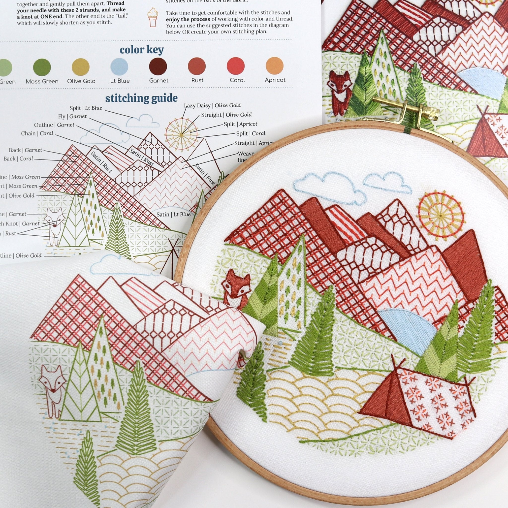 Mountain Time Embroidery Kit - Stitched Stories