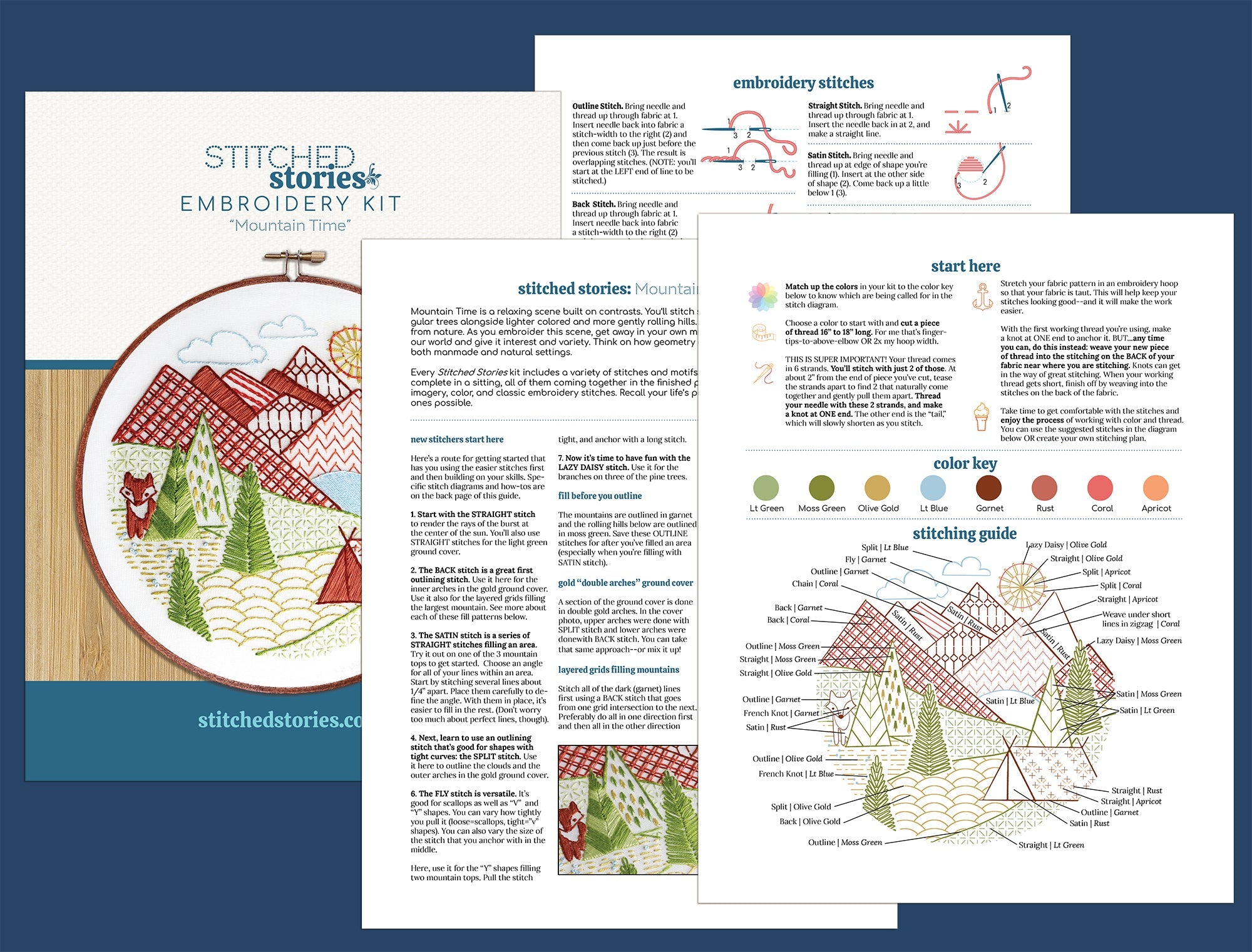 Mountain Time Embroidery Kit - Stitched Stories