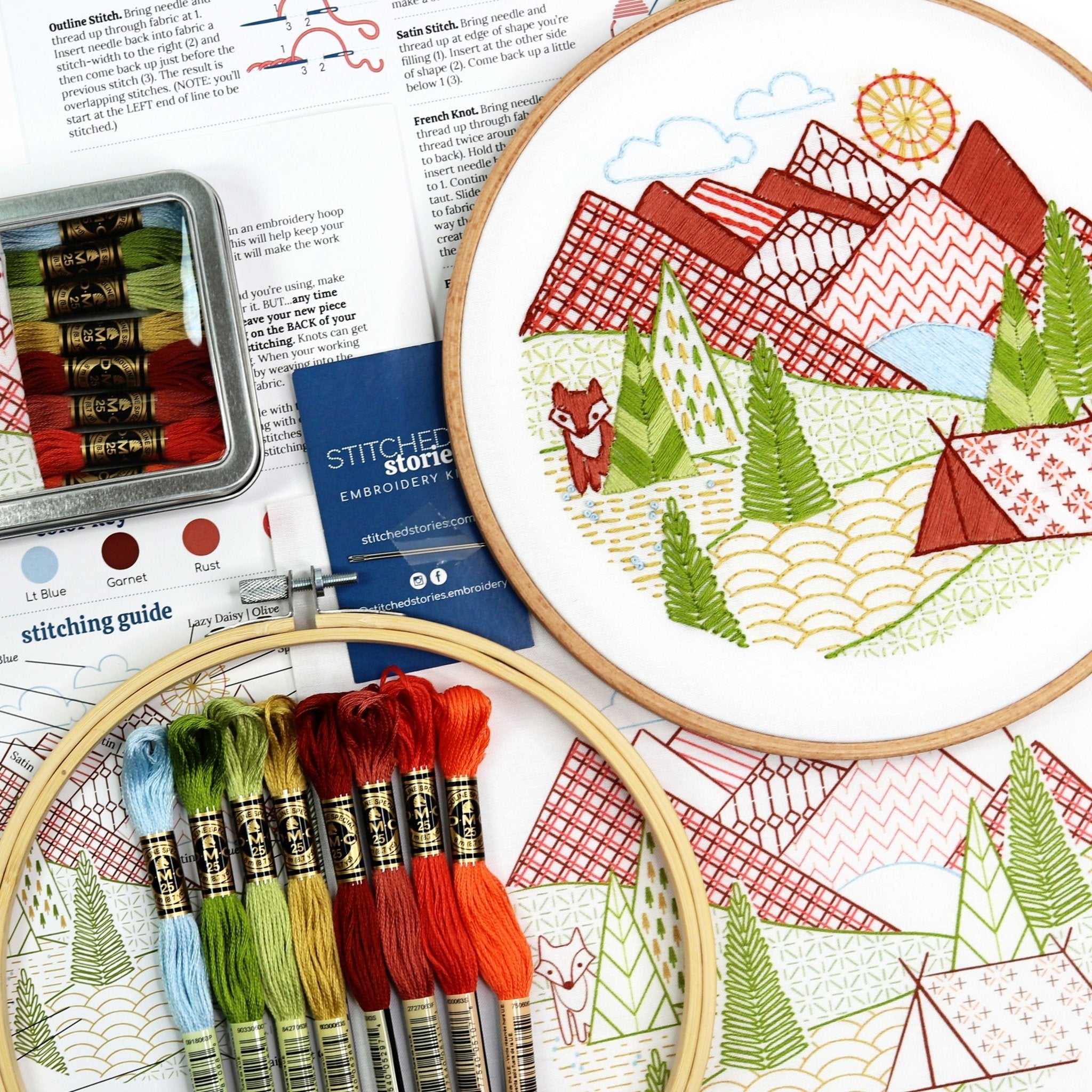 Mountain Time Embroidery Kit - Stitched Stories