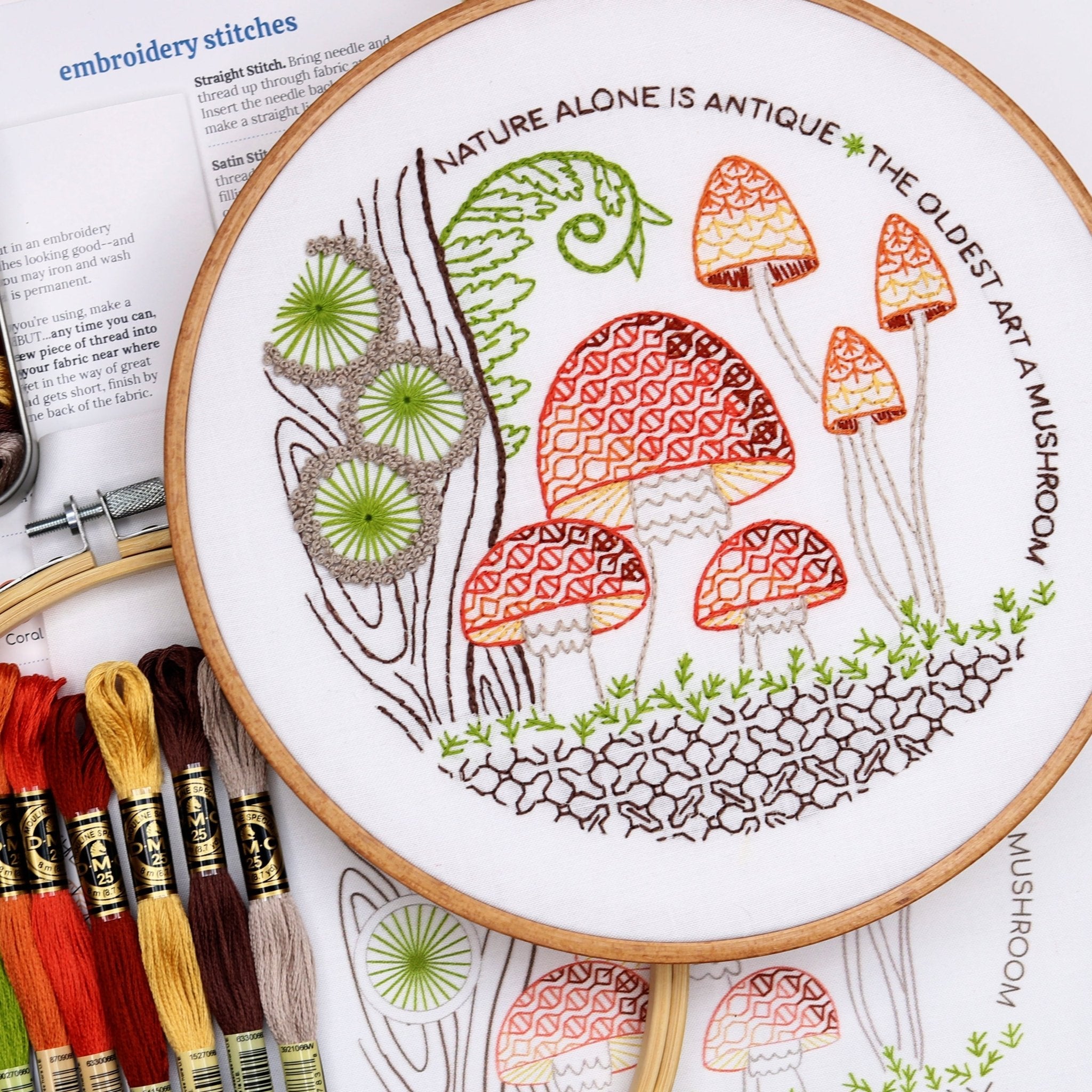 Mushrooms Embroidery Kit - Stitched Stories