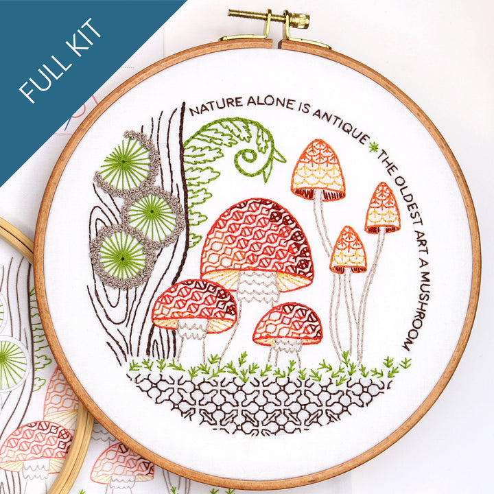 Mushrooms Embroidery Kit - Stitched Stories