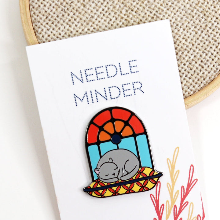 Needle Minder: Cat on Pillow - Stitched Stories