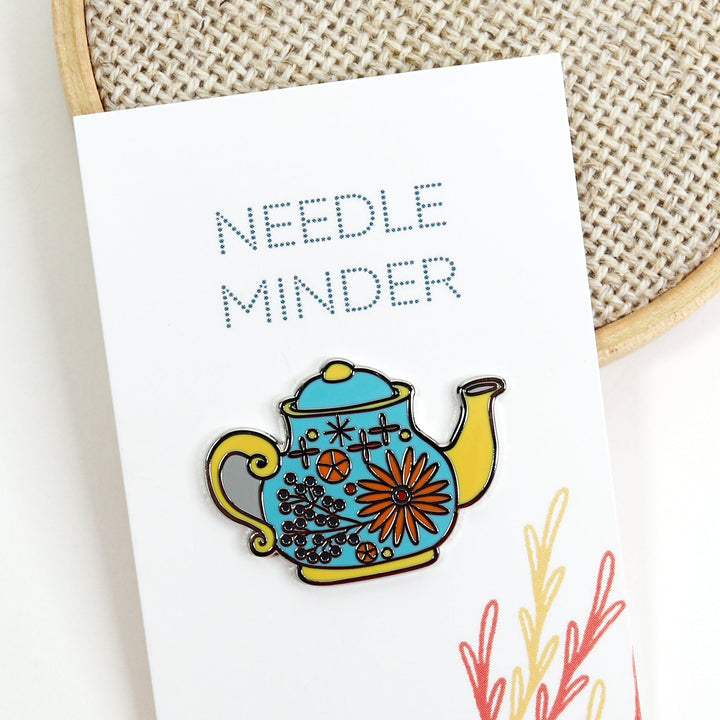 Needle Minder: Tea Pot with Gold Spout - Stitched Stories