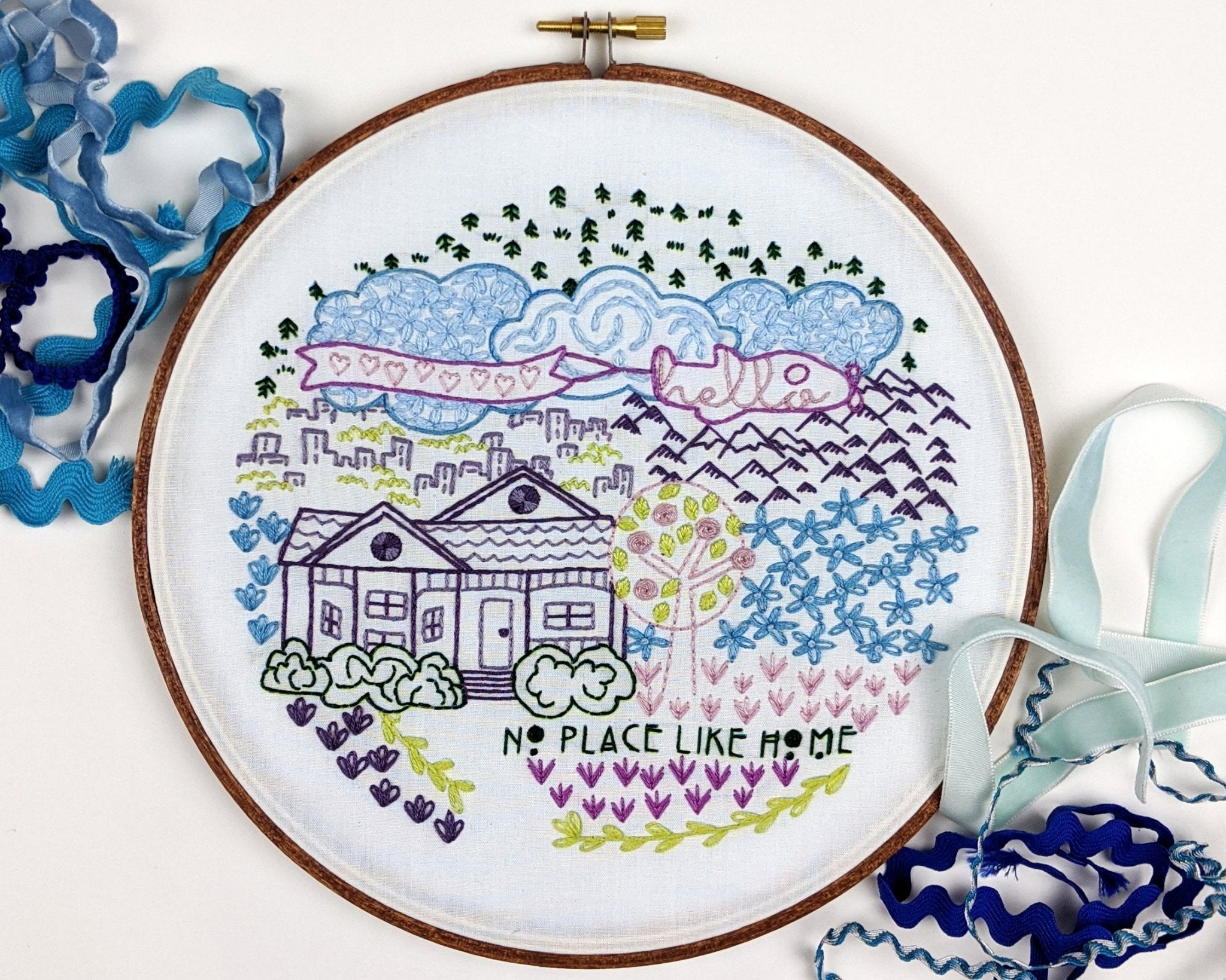 No Place Like Home Embroidery Kit - Stitched Stories