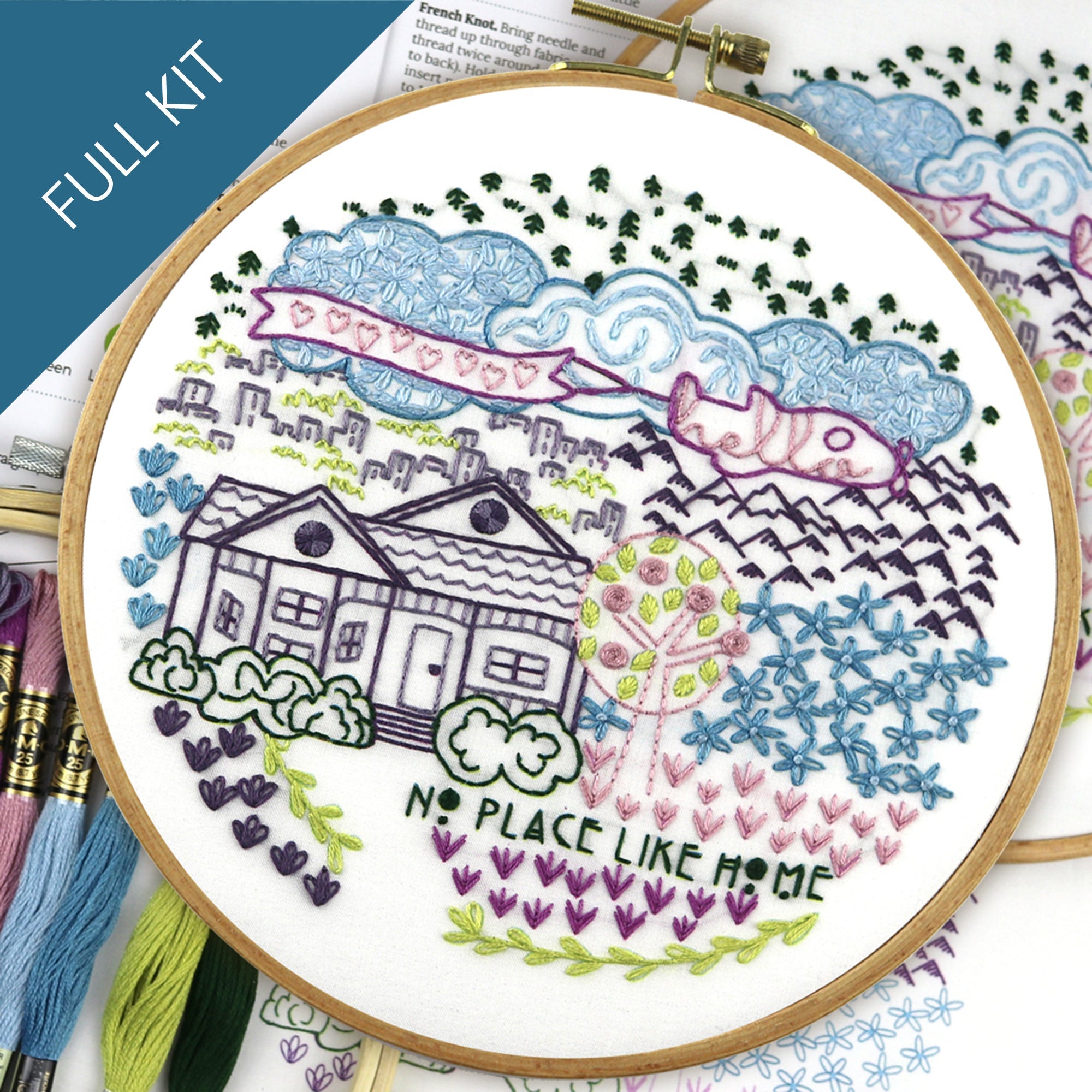 No Place Like Home Embroidery Kit - Stitched Stories