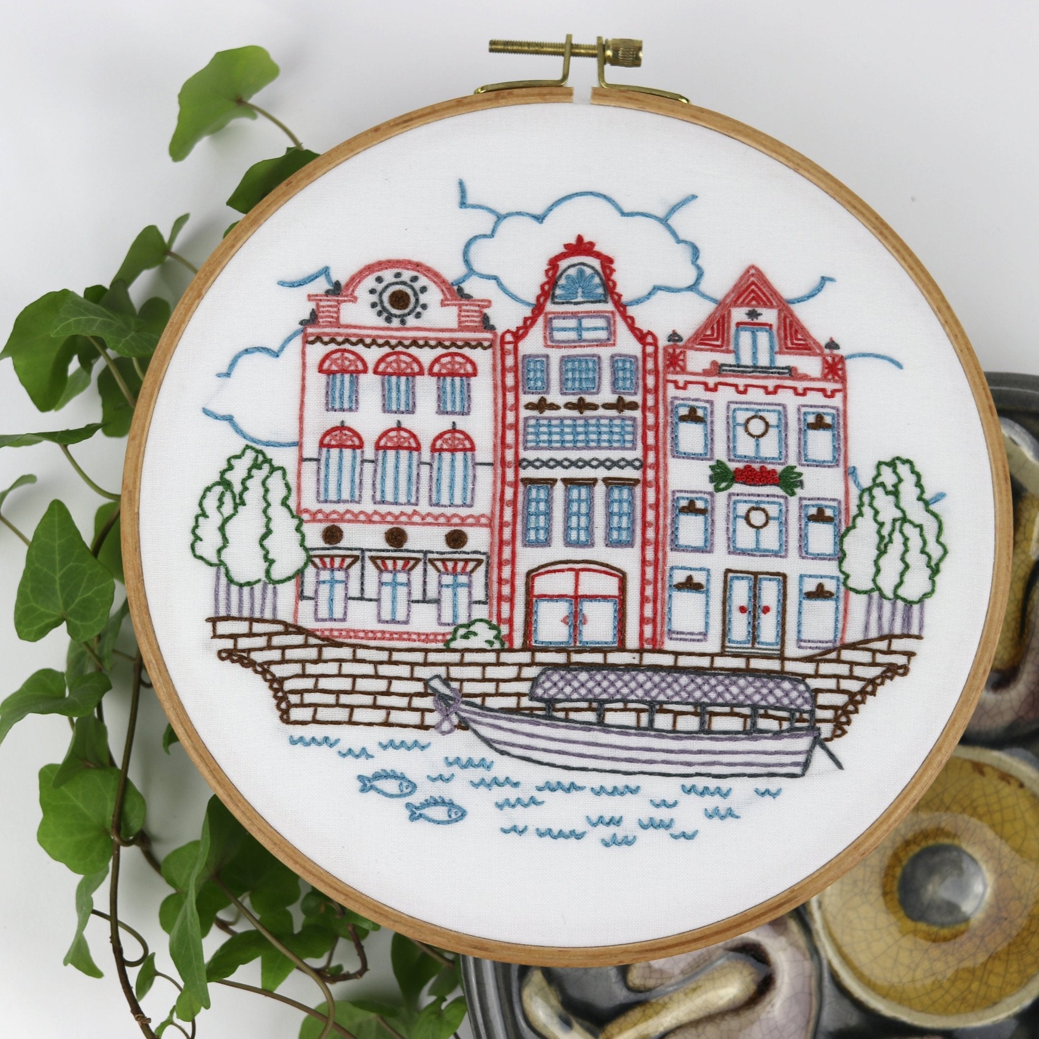 On The Canal Embroidery Kit - Stitched Stories