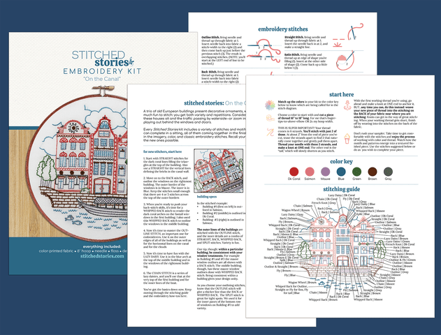 On The Canal Embroidery Kit - Stitched Stories