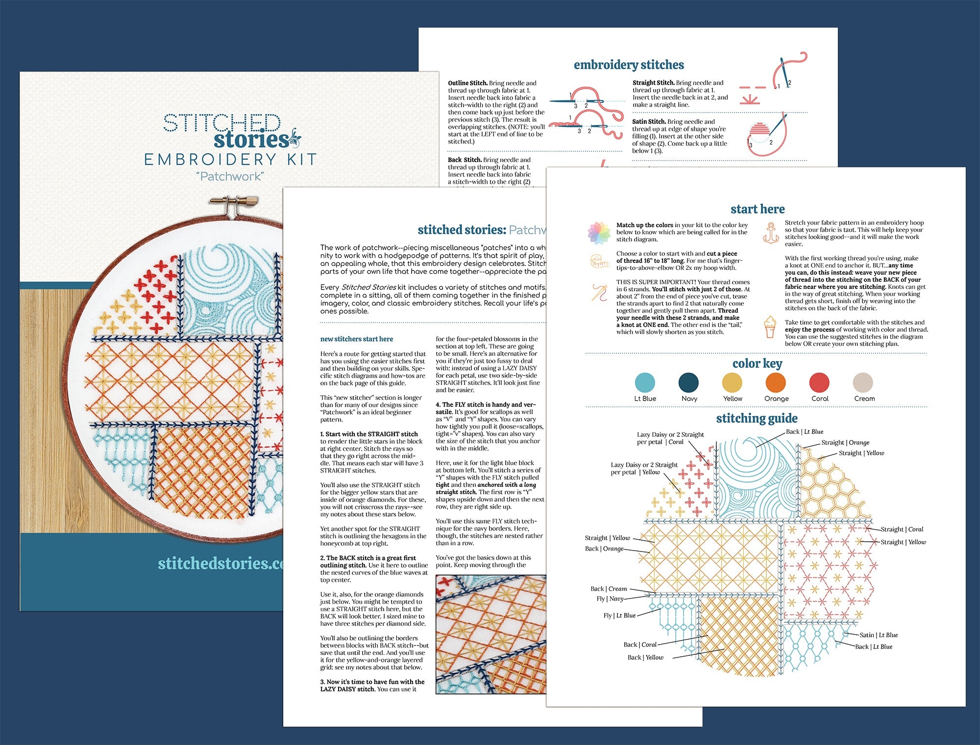 Patchwork Embroidery Kit - Stitched Stories