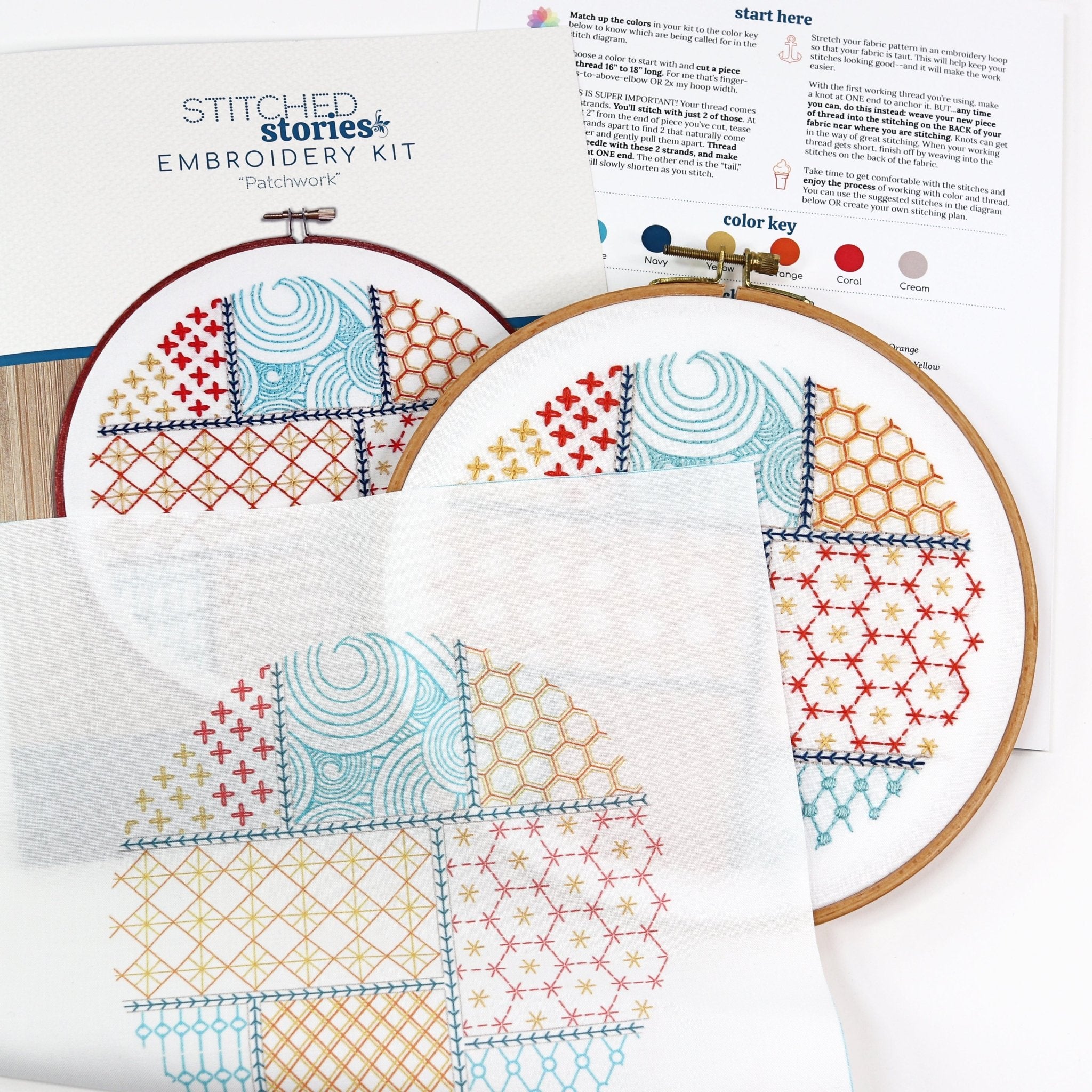 Floral Field Quilt Block 1 - Machine Embroidery Applique