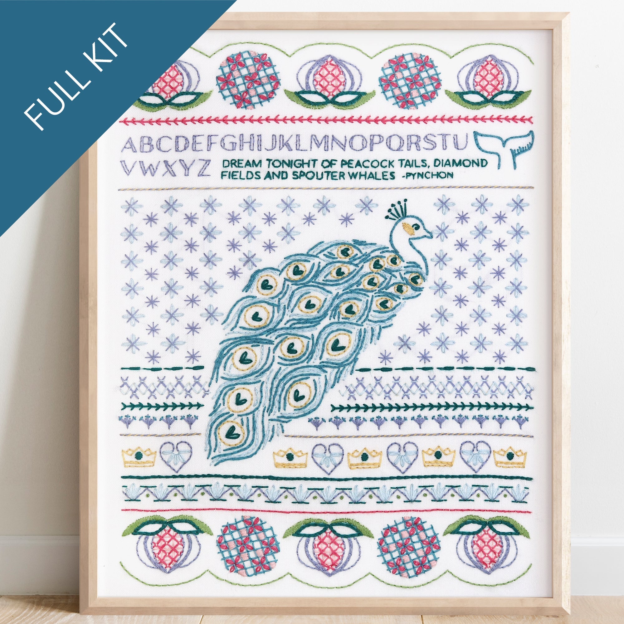 Peacock Dreams Sampler Embroidery Kit - Stitched Stories